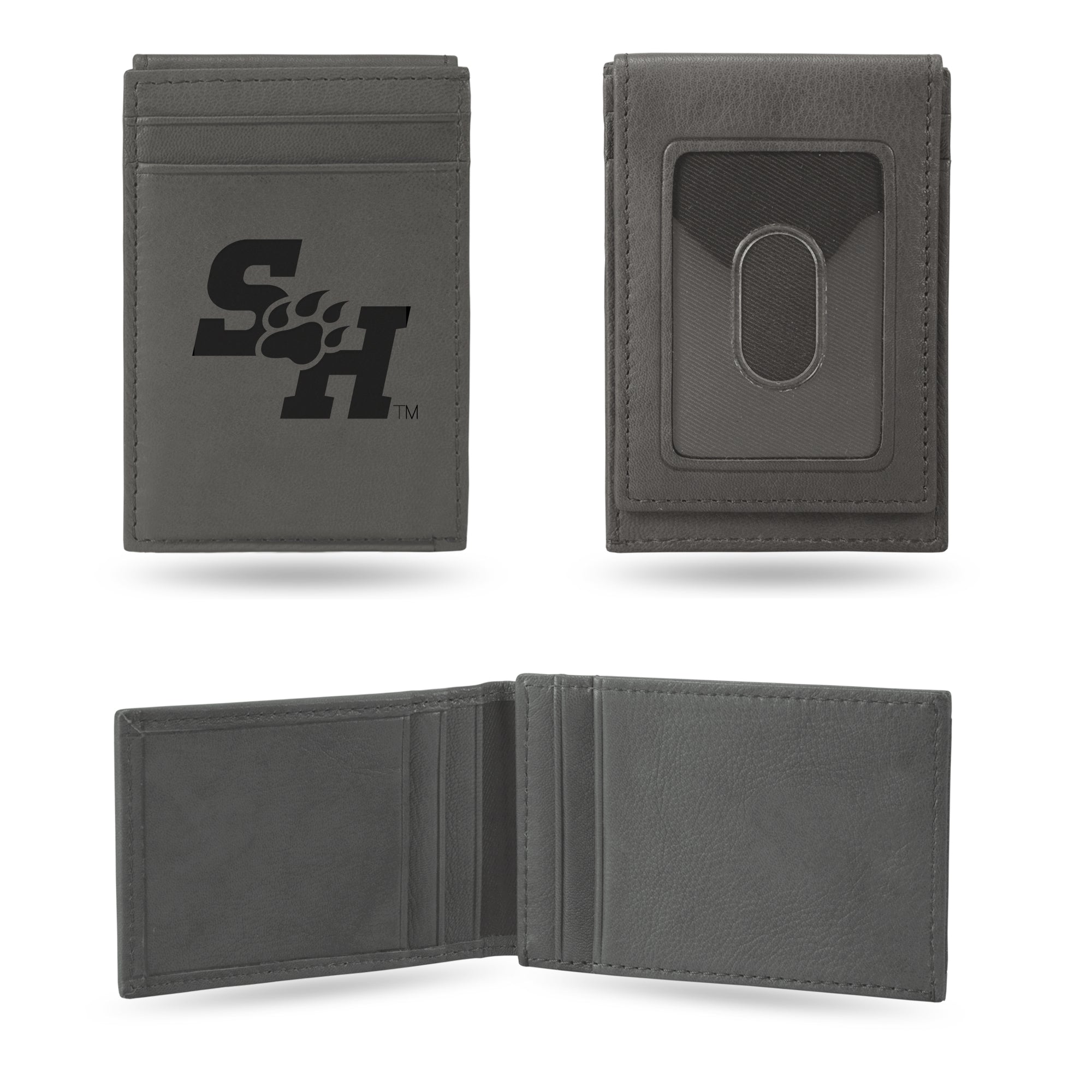 NCAA  Sam Houston State Bearkats Gray Laser Engraved Front Pocket Wallet - Compact/Comfortable/Slim