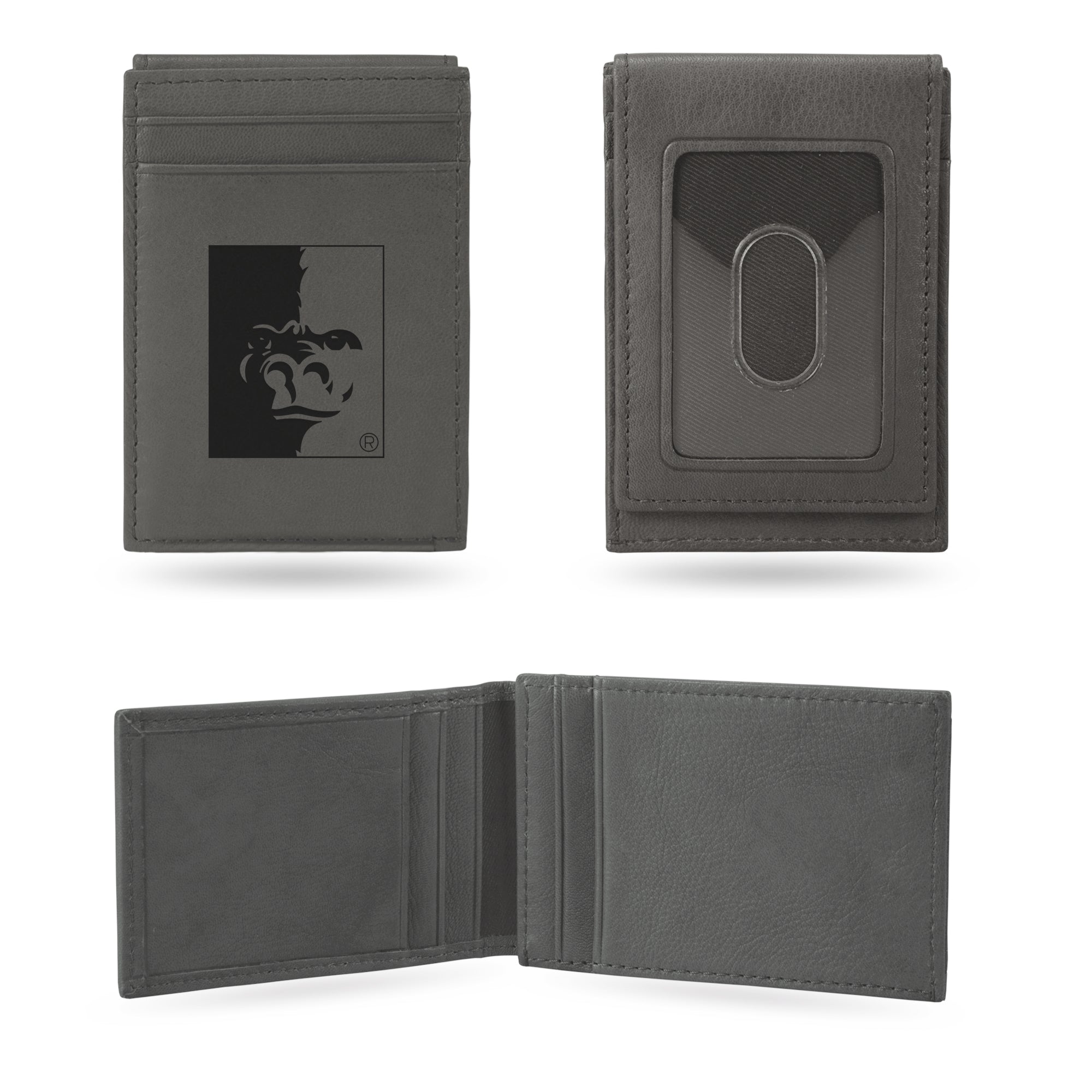 NCAA  Pittsburg State Gorillas Gray Laser Engraved Front Pocket Wallet - Compact/Comfortable/Slim