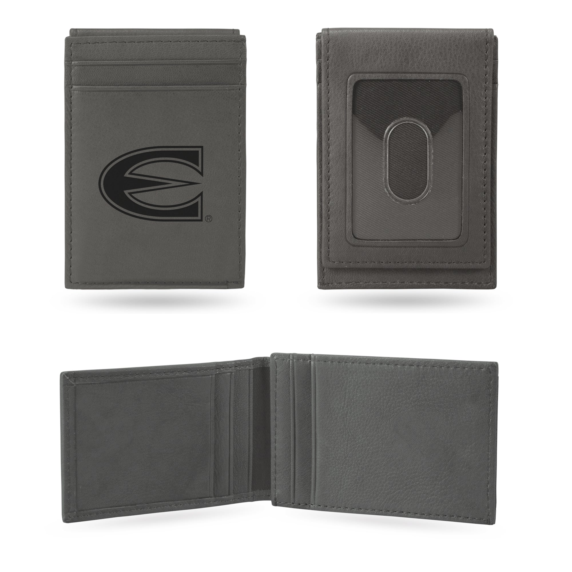 NCAA  Emporia State Hornets Gray Laser Engraved Front Pocket Wallet - Compact/Comfortable/Slim