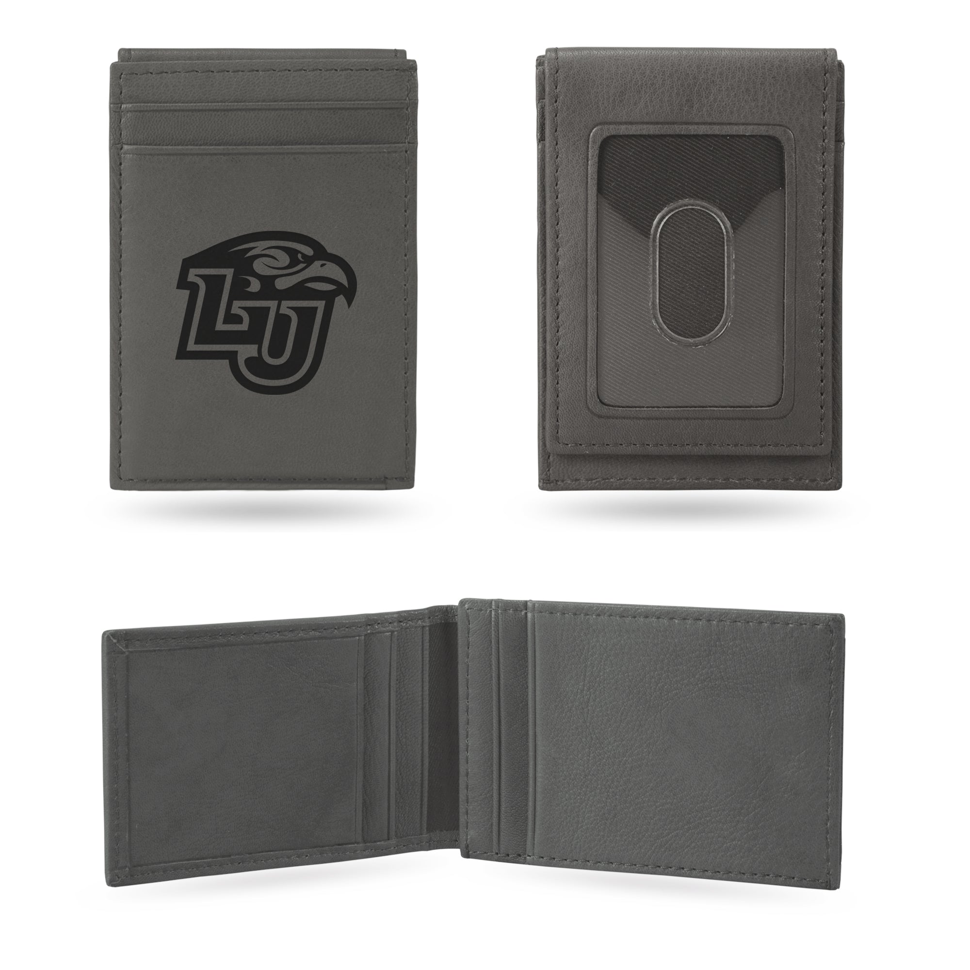 NCAA  Liberty Flames Gray Laser Engraved Front Pocket Wallet - Compact/Comfortable/Slim