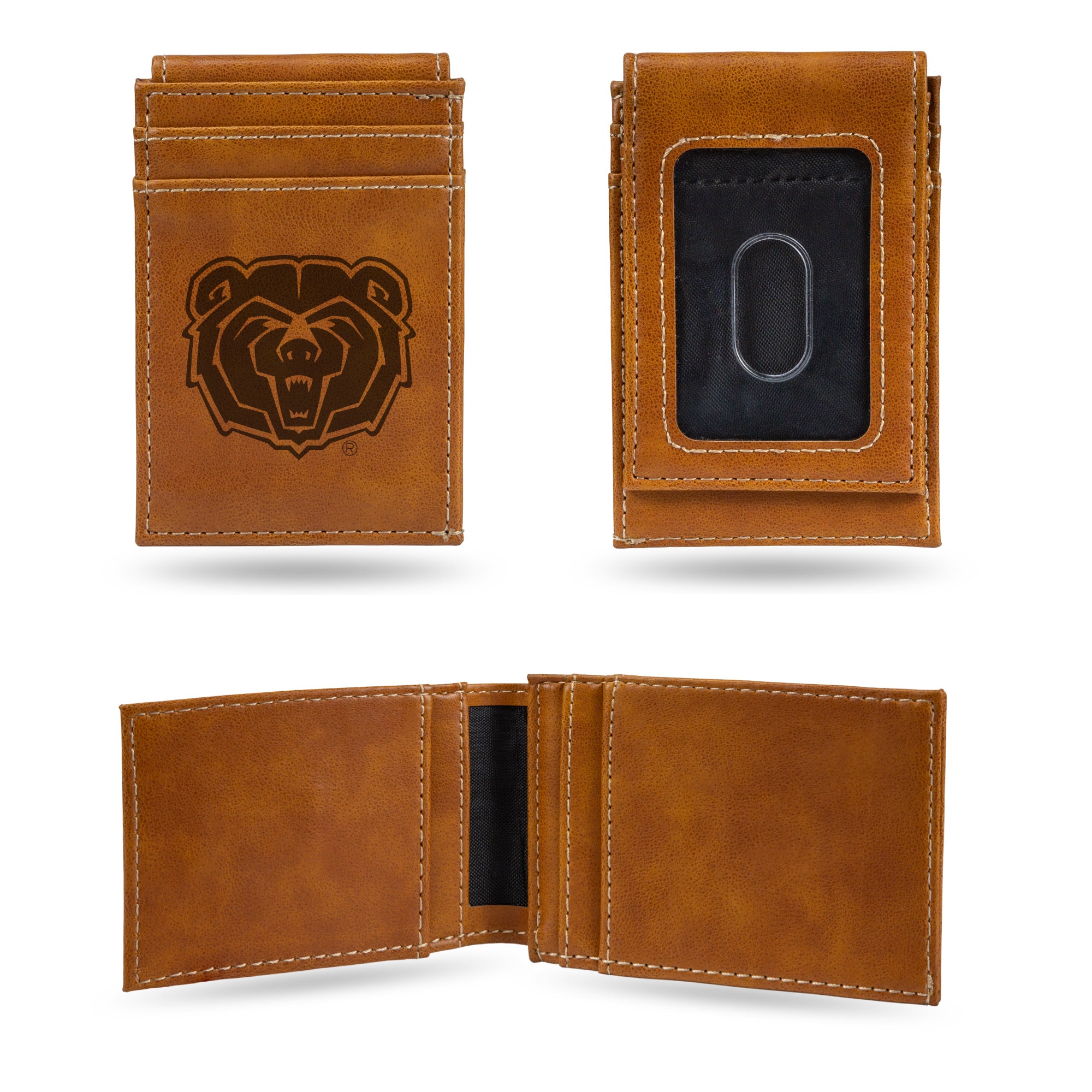 NCAA  Missouri State Bears Brown Laser Engraved Front Pocket Wallet - Compact/Comfortable/Slim