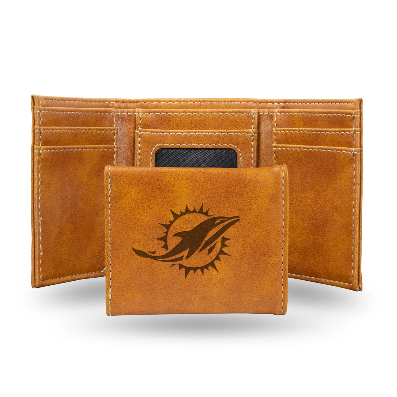 Miami Dolphins Wallet Trifold Laser Engraved - Sports Collectibles, Sports Memorabilia, Sports Fan Shop, Sports Gifts