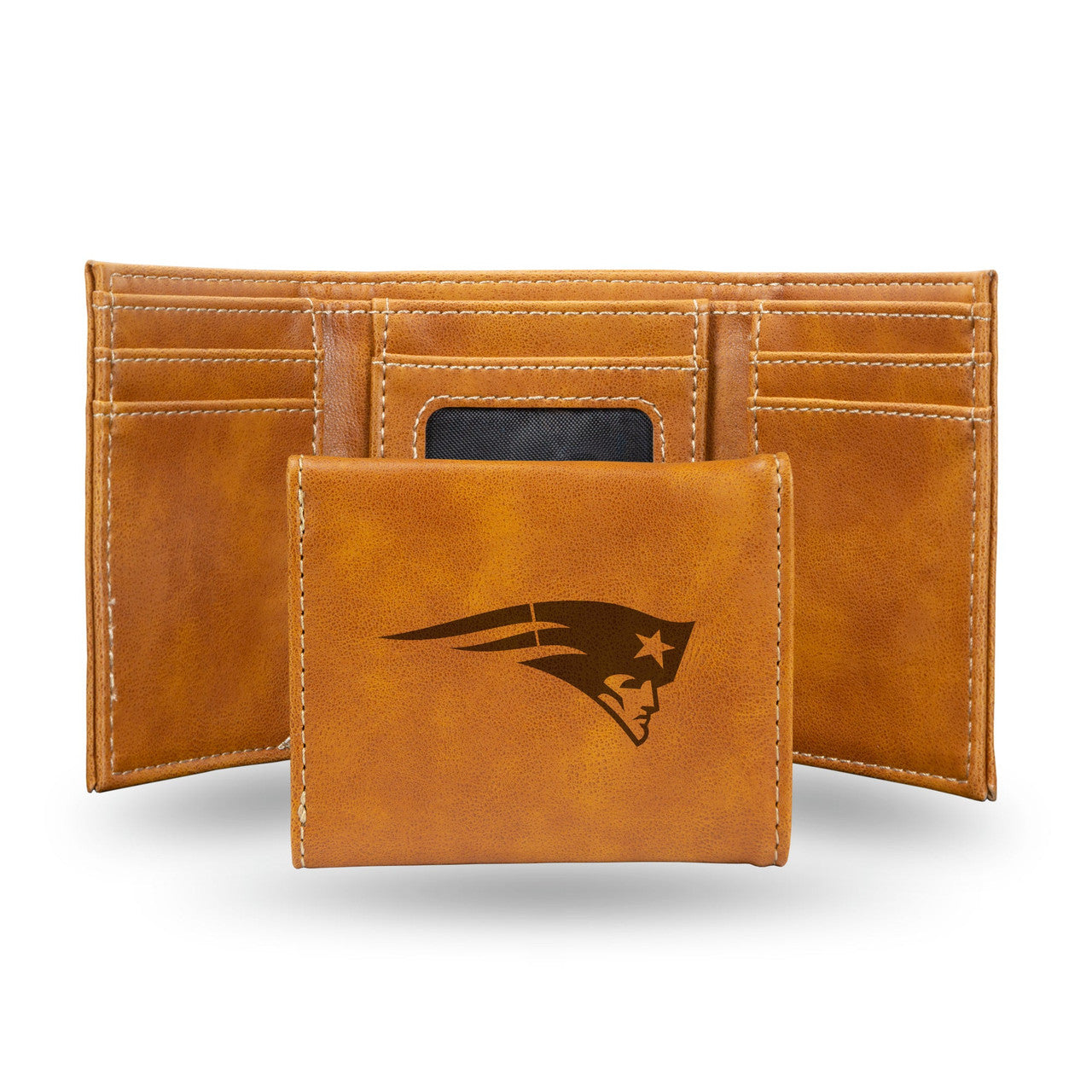 New England Patriots Wallet Trifold Laser Engraved - Sports Collectibles, Sports Memorabilia, Sports Fan Shop, Sports Gifts