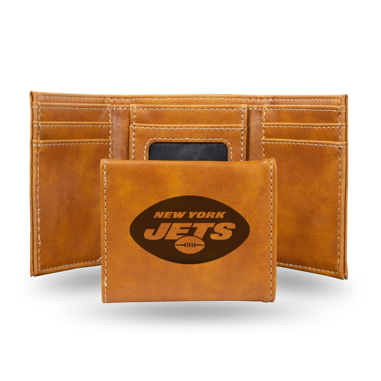 New York Jets Wallet Trifold Laser Engraved - Sports Collectibles, Sports Memorabilia, Sports Fan Shop, Sports Gifts
