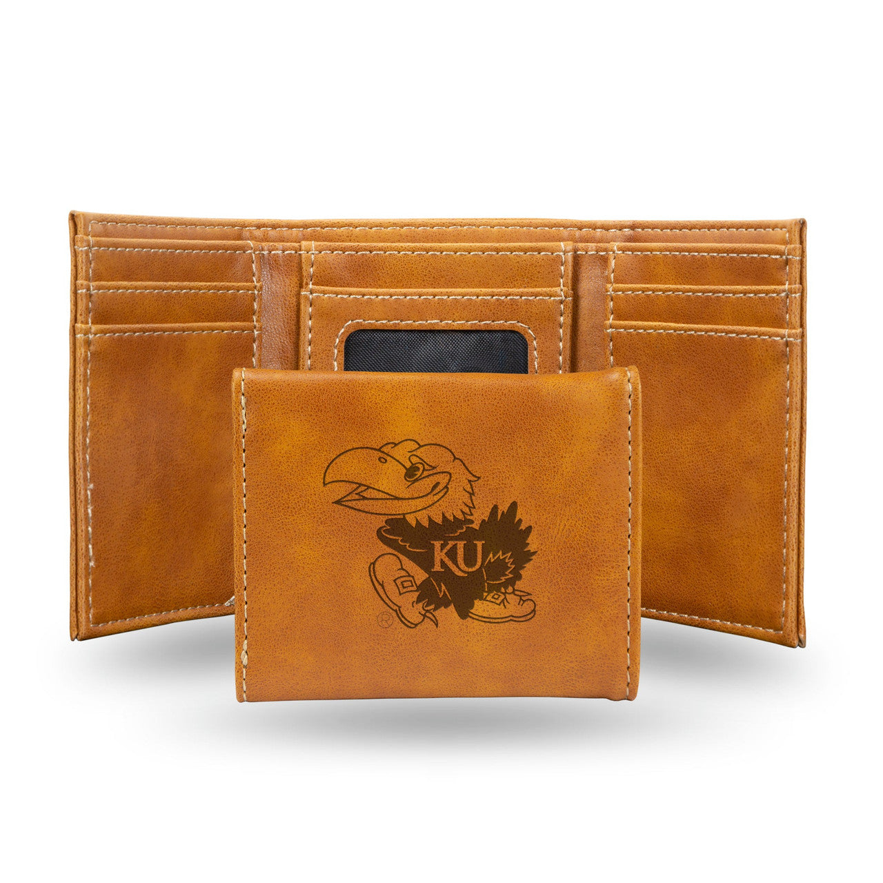 Kansas Jayhawks Wallet Trifold Laser Engraved - Sports Collectibles, Sports Memorabilia, Sports Fan Shop, Sports Gifts