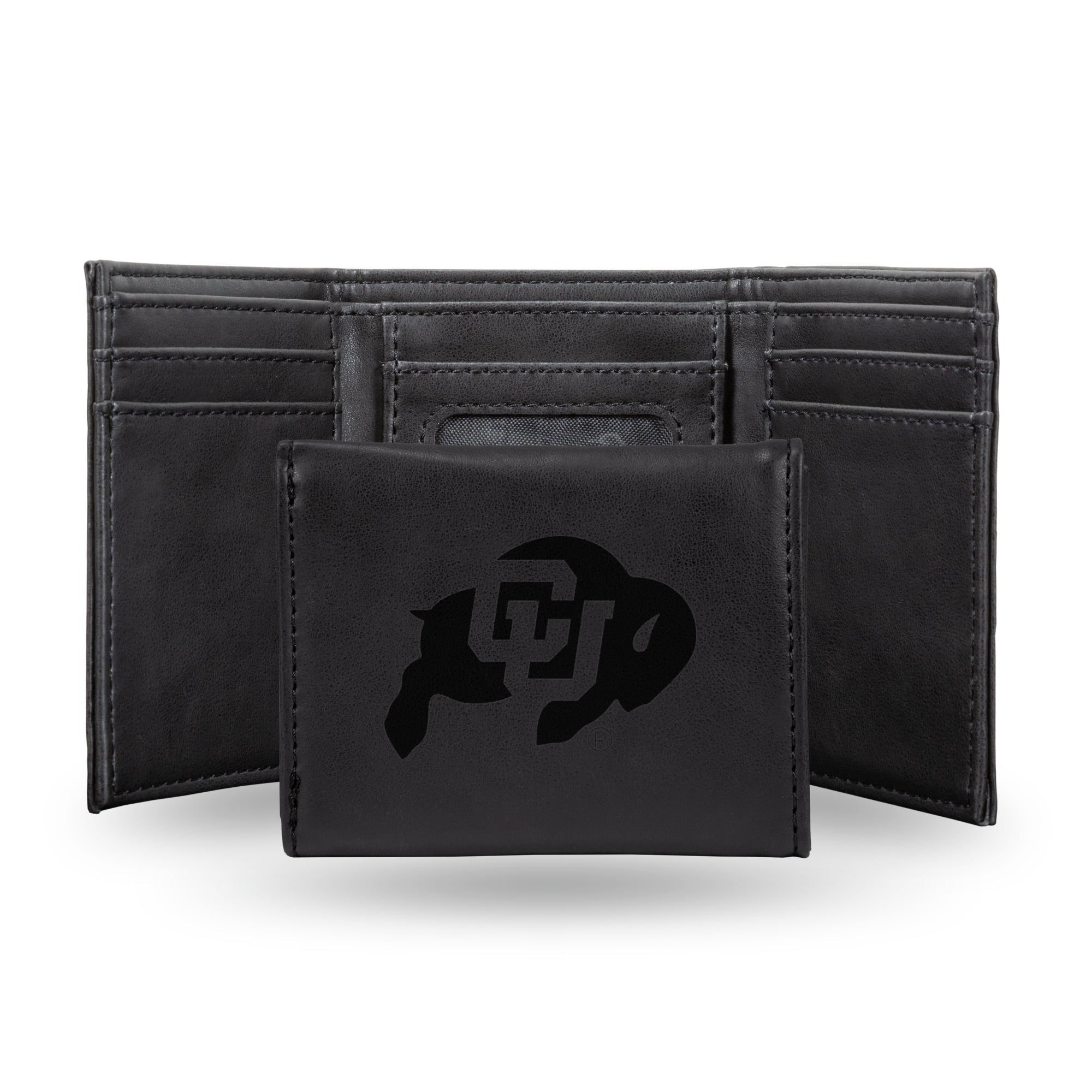 NCAA  Colorado Buffaloes Black Laser Engraved Tri-Fold Wallet - Men's Accessory