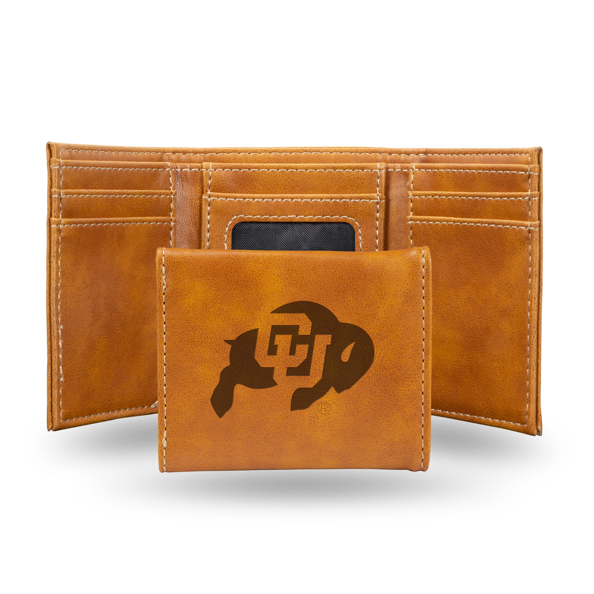 NCAA  Colorado Buffaloes Brown Laser Engraved Tri-Fold Wallet - Men's Accessory