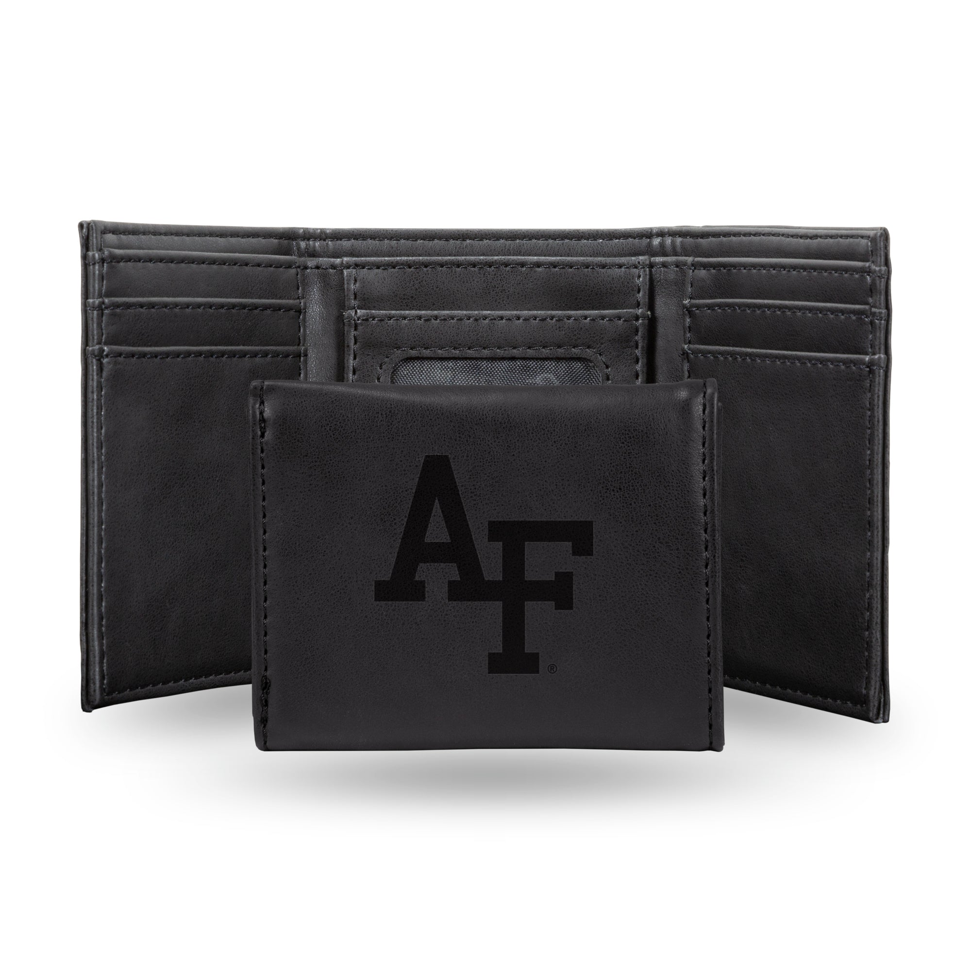NCAA  Air Force Academy Falcons Black Laser Engraved Tri-Fold Wallet - Men's Accessory