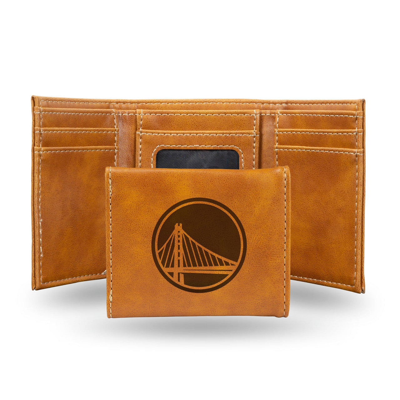 Golden State Warriors Wallet Trifold Laser Engraved - Sports Collectibles, Sports Memorabilia, Sports Fan Shop, Sports Gifts