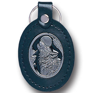 Leather Keychain - Wolf