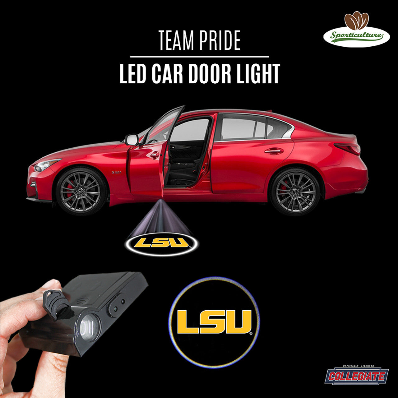 LSU Tigers Car Door Light LED - Sports Collectibles, Sports Memorabilia, Sports Fan Shop, Sports Gifts