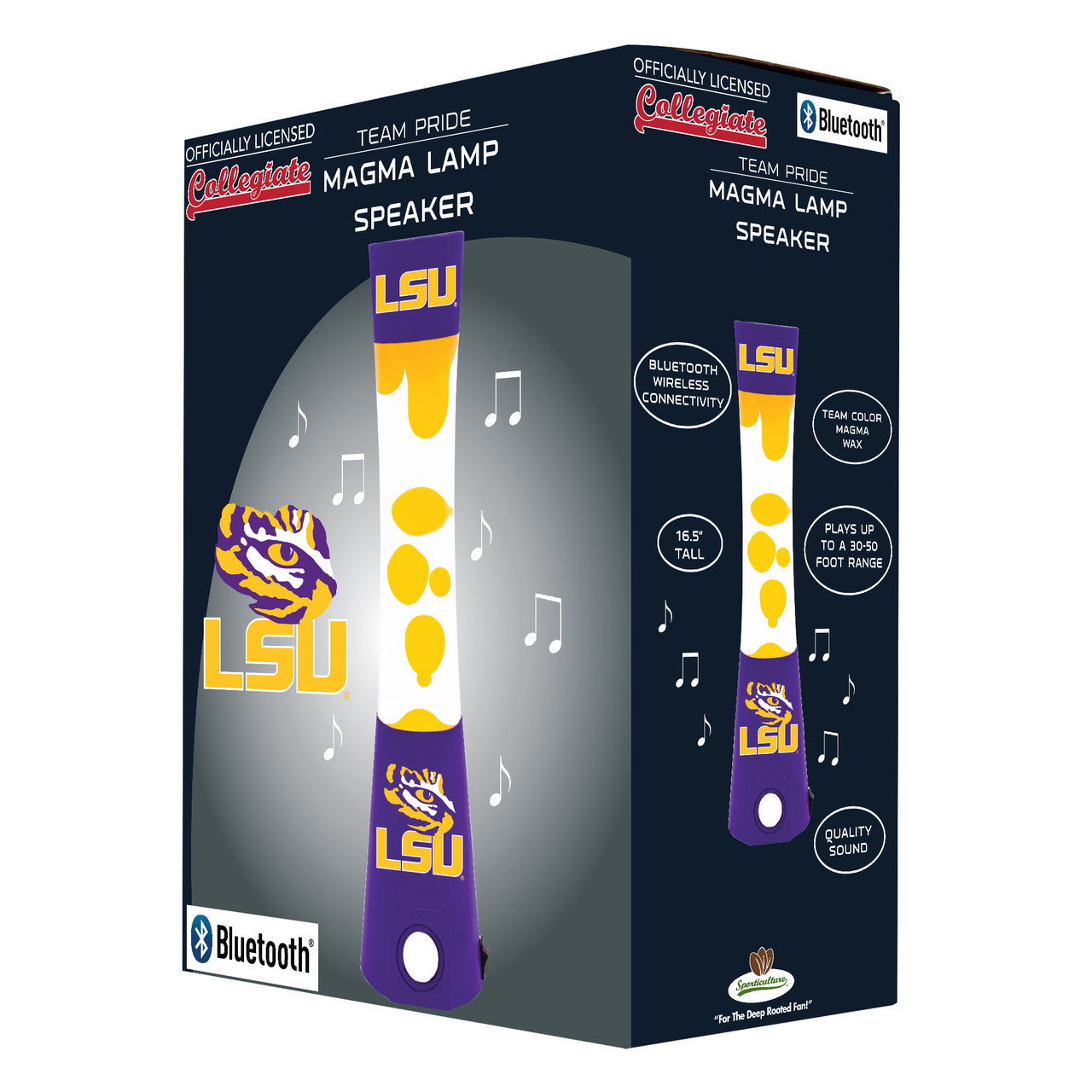 LSU Tigers Magma Lamp - Bluetooth Speaker - Sports Collectibles, Sports Memorabilia, Sports Fan Shop, Sports Gifts