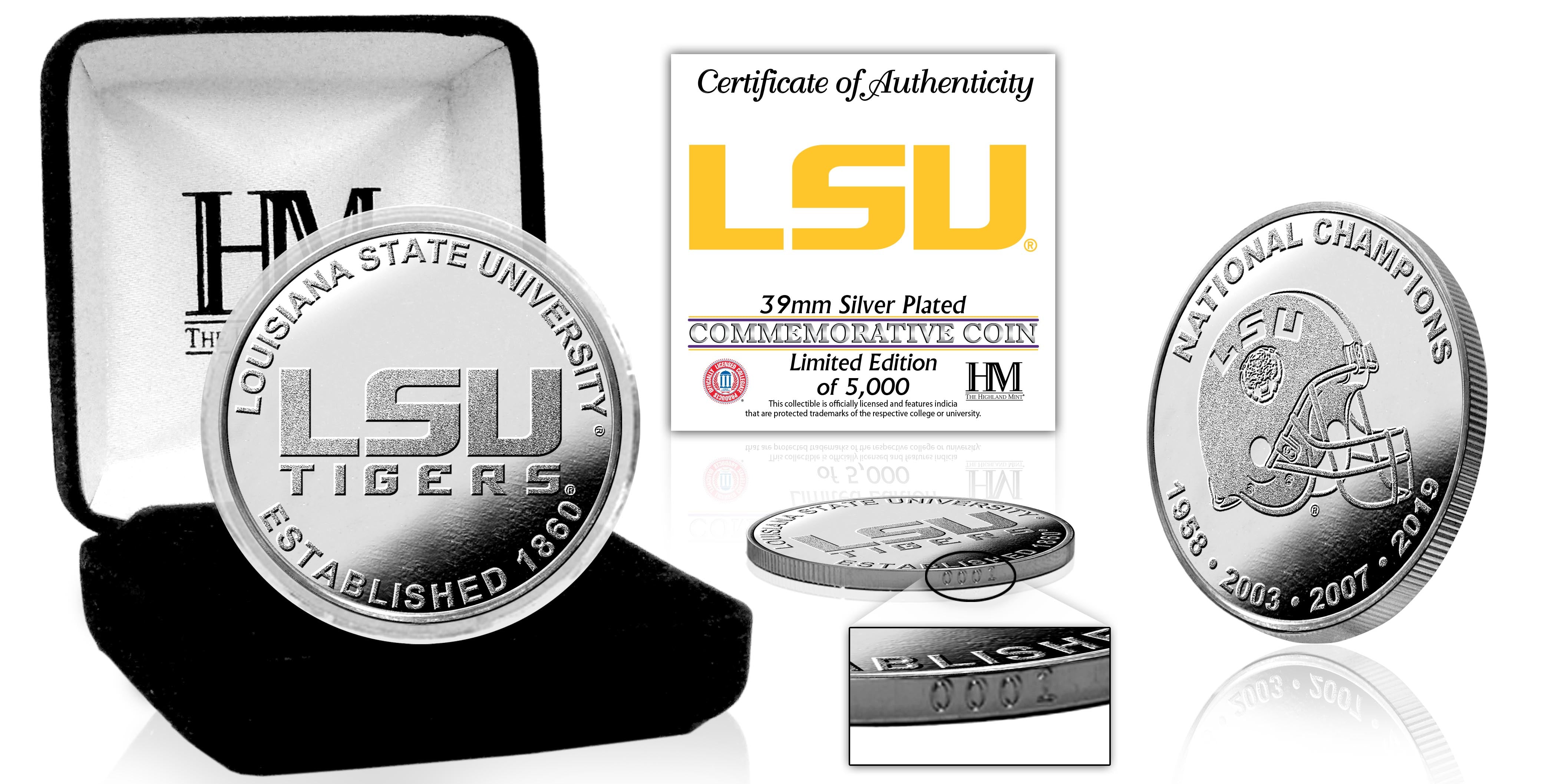 Louisiana State University Tigers Silver Mint Coin - Sports Collectibles, Sports Memorabilia, Sports Fan Shop, Sports Gifts