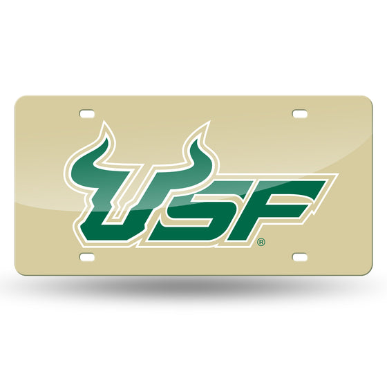 NCAA  South Florida Bulls Gold 12" x 6" Laser Cut Tag For Car/Truck/SUV - Automobile Décor