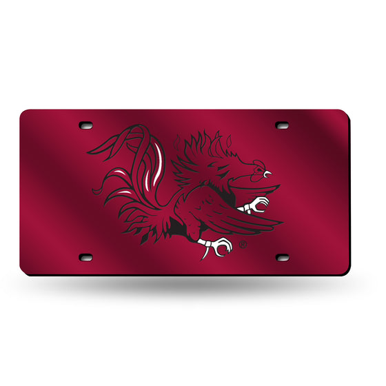 NCAA  South Carolina Gamecocks Red 12" x 6" Laser Cut Tag For Car/Truck/SUV - Automobile Décor