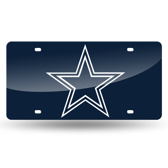 NFL Football Dallas Cowboys Navy 12" x 6" Laser Cut Tag For Car/Truck/SUV - Automobile Décor