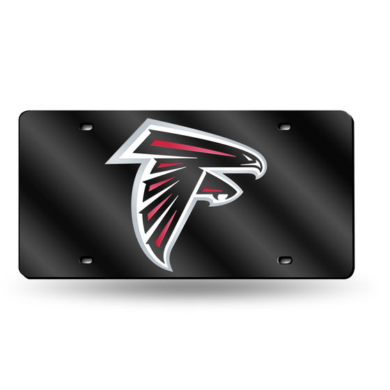 NFL Football Atlanta Falcons Black 12" x 6" Laser Cut Tag For Car/Truck/SUV - Automobile Décor