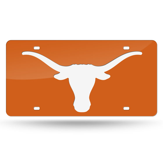 NCAA  Texas Longhorns Orange 12" x 6" Laser Cut Tag For Car/Truck/SUV - Automobile Décor