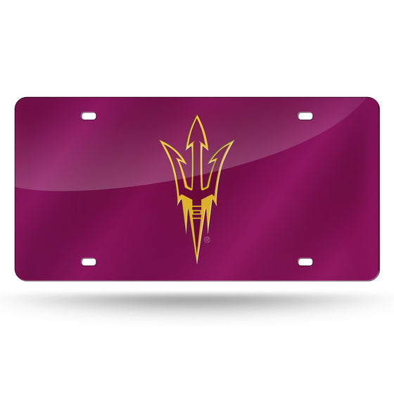 NCAA  Arizona State Sun Devils Red 12" x 6" Laser Cut Tag For Car/Truck/SUV - Automobile Décor