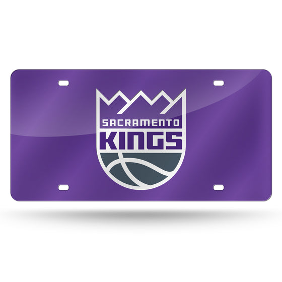 NBA Basketball Sacramento Kings Purple 12" x 6" Laser Cut Tag For Car/Truck/SUV - Automobile Décor