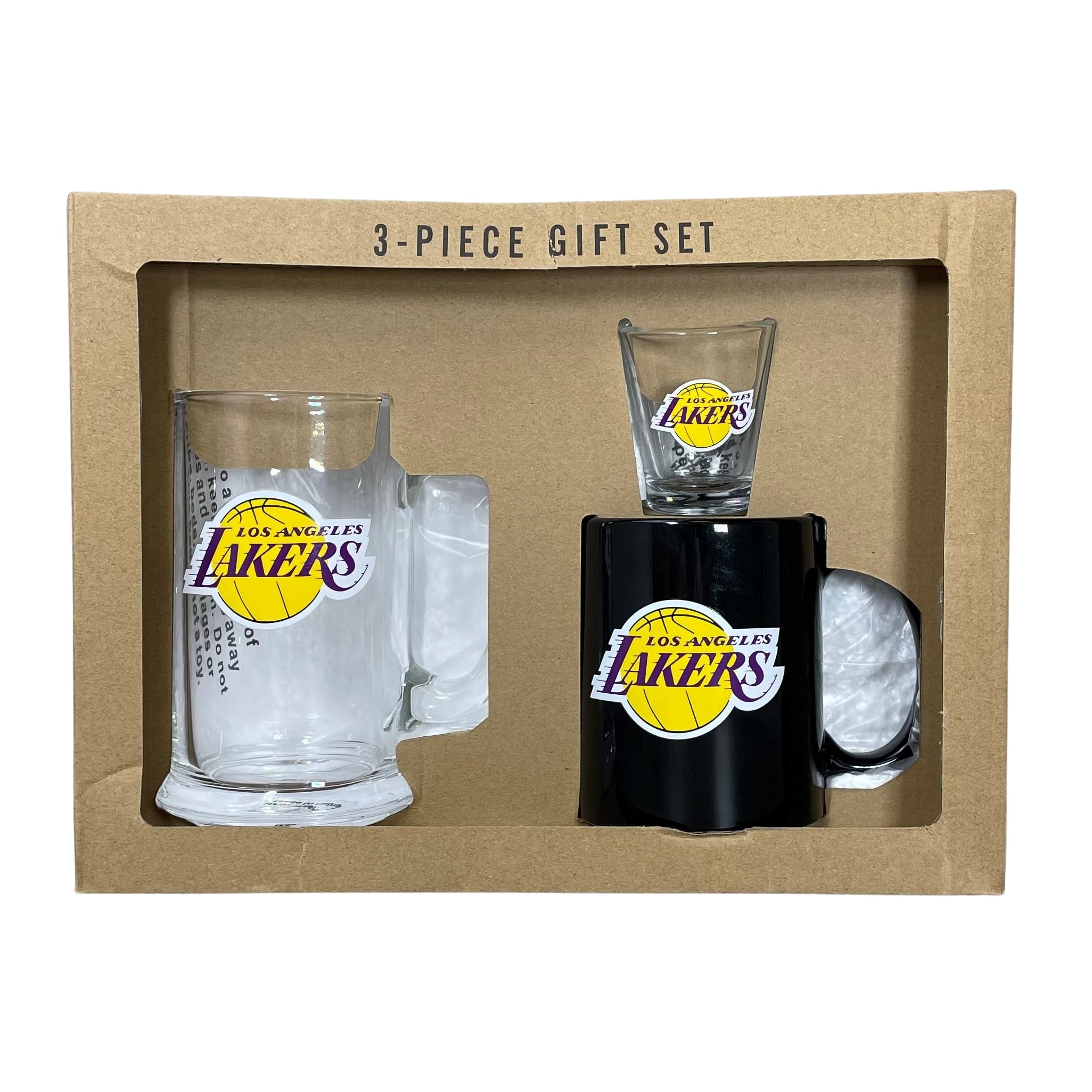 Los Angeles Lakers 3-Piece Glassware Gift Set - Sports Collectibles, Sports Memorabilia, Sports Fan Shop, Sports Gifts
