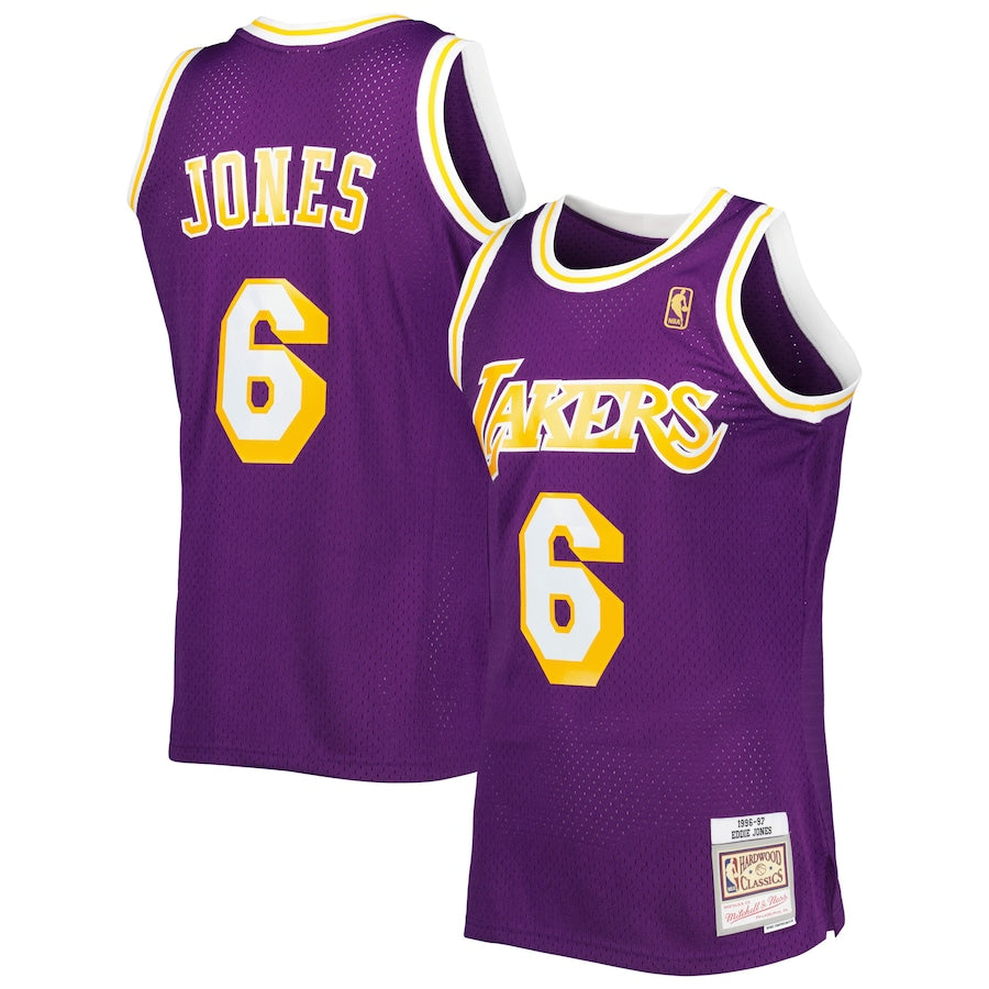 Eddie Jones Los Angeles Lakers Mitchell & Ness Purple Hardwood Classics 1996-97 Swingman Jersey - Sports Collectibles, Sports Memorabilia, Sports Fan Shop, Sports Gifts