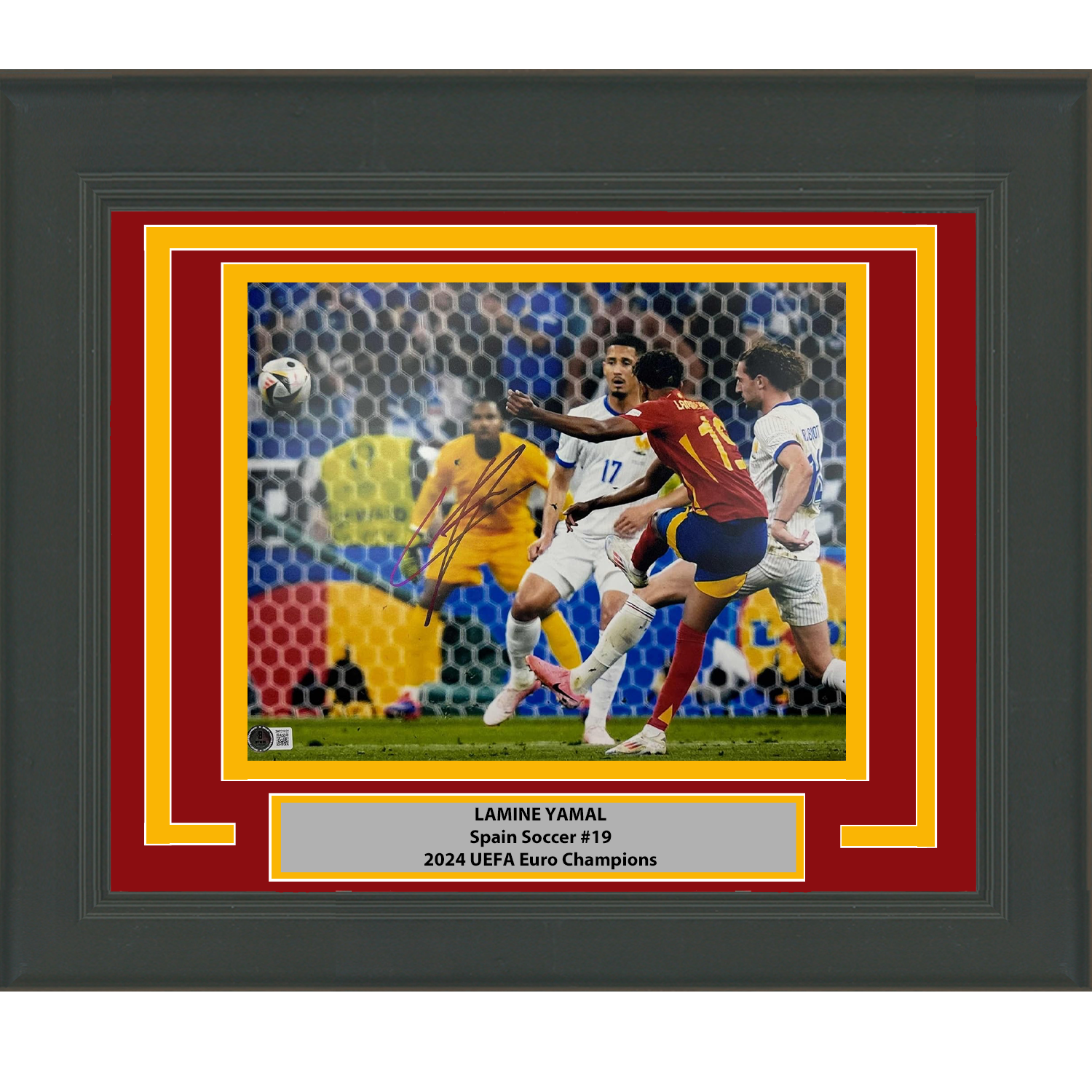 Framed Autographed/Signed Lamine Yamal Spain 11x14 Soccer World Cup Photo Beckett BAS COA #5