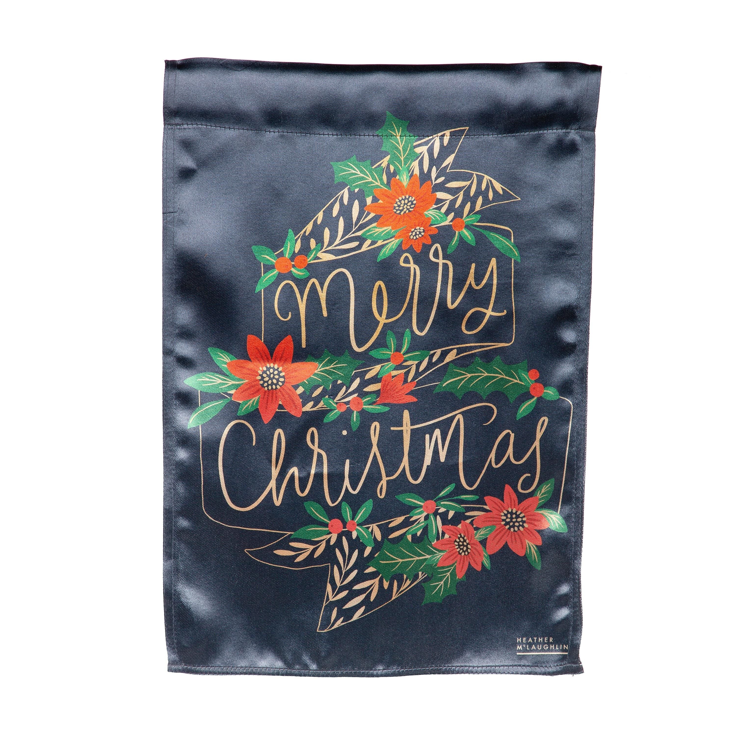 Merry Christmas Lustre Garden Flag - Sports Gifts, Sports Memorabilia, Sports Collectibles, Fan Shop