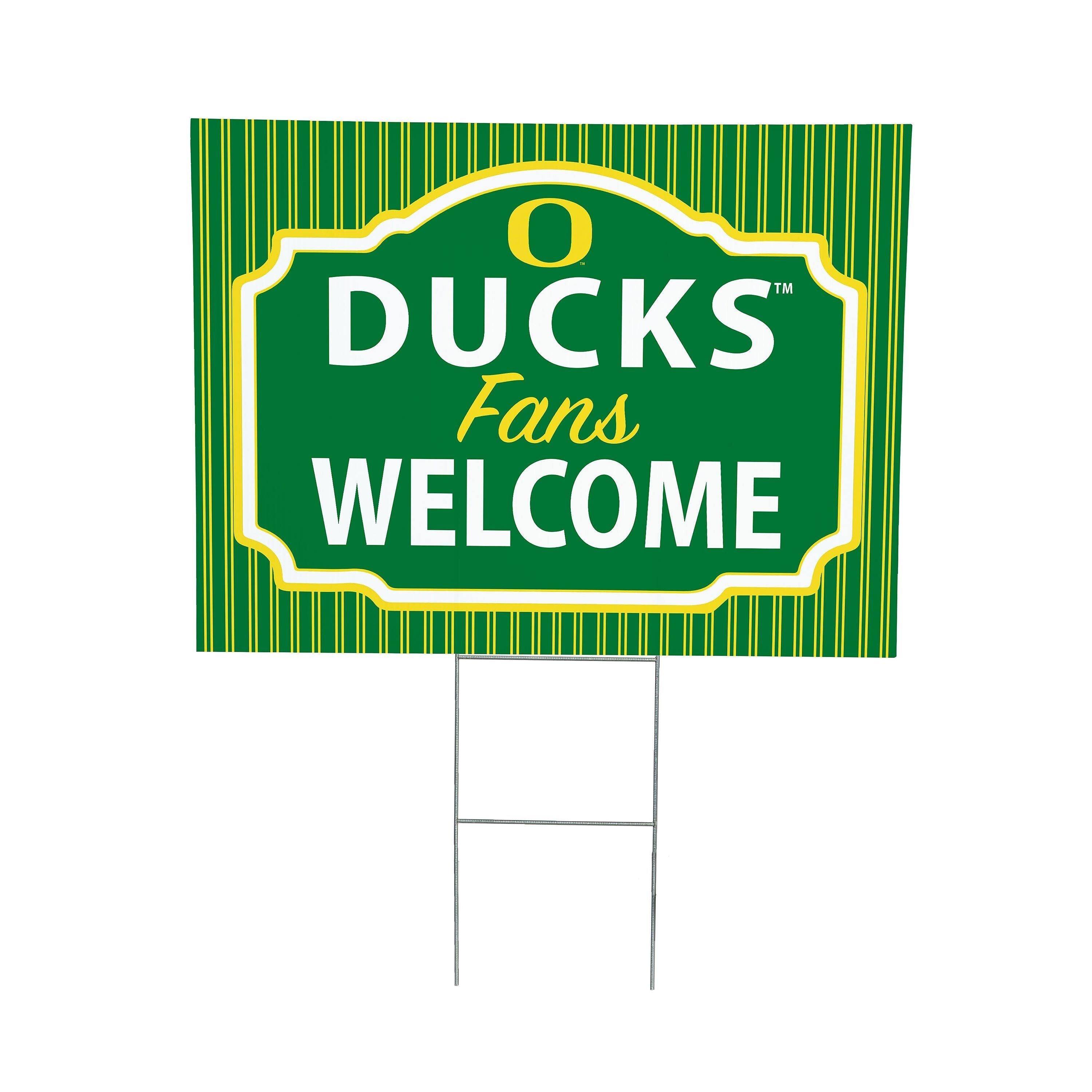 University of Oregon Coroplast Yard Sign, "Fans Welcome"