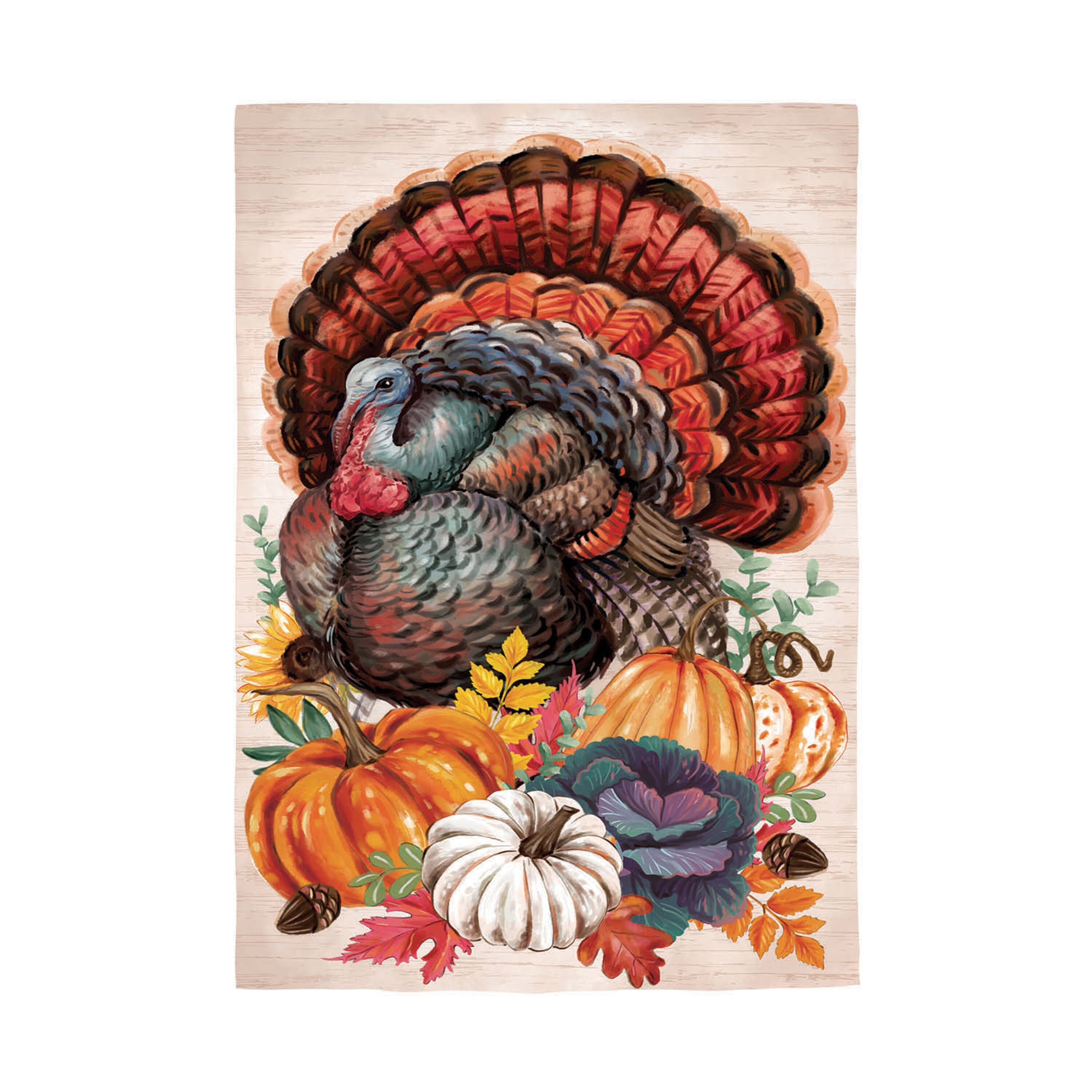 Elaborate Turkey Applique Garden Flag