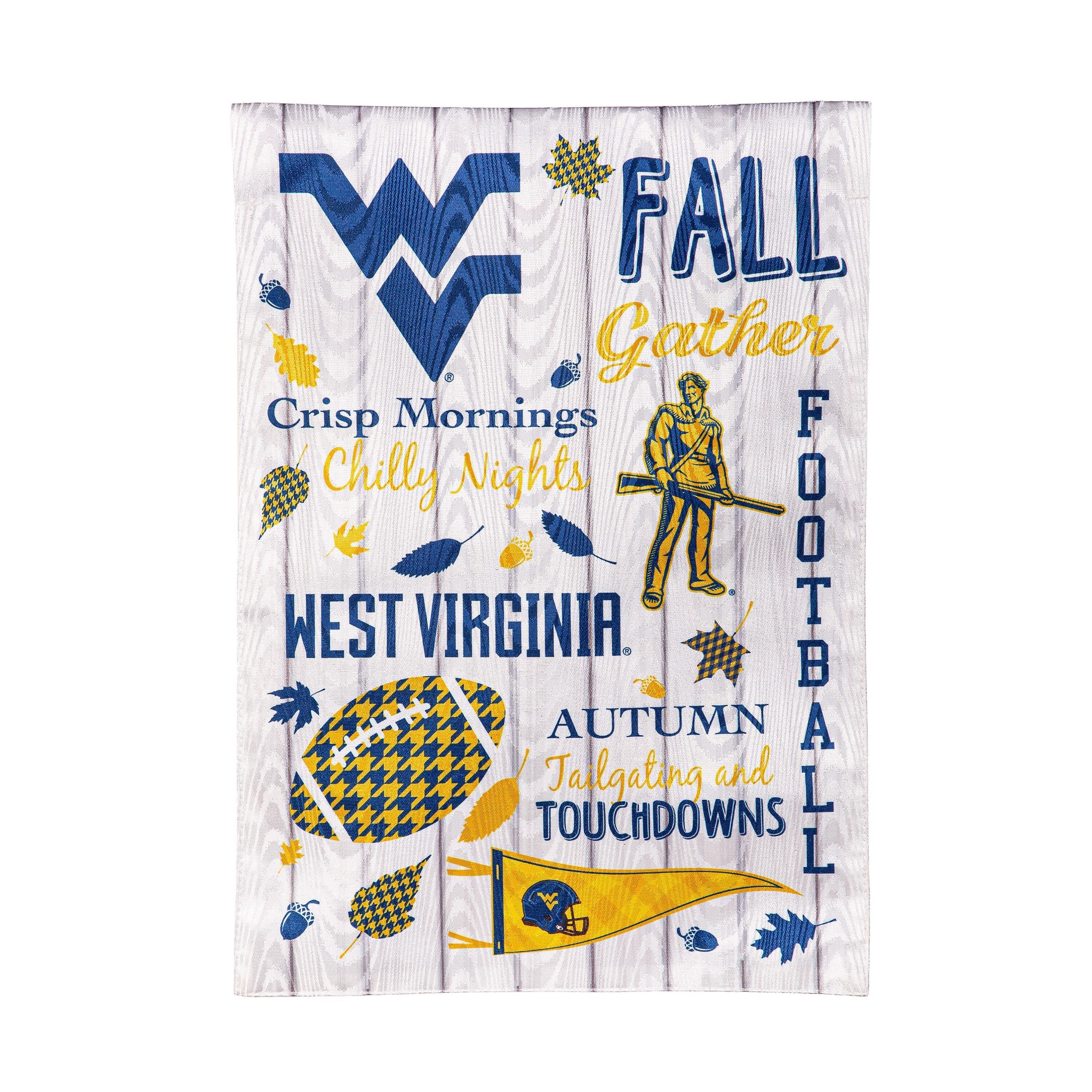 West Virginia University, Moire Flag, GDN, Fall Seasonal - Sports Gifts, Sports Memorabilia, Sports Collectibles, Fan Shop