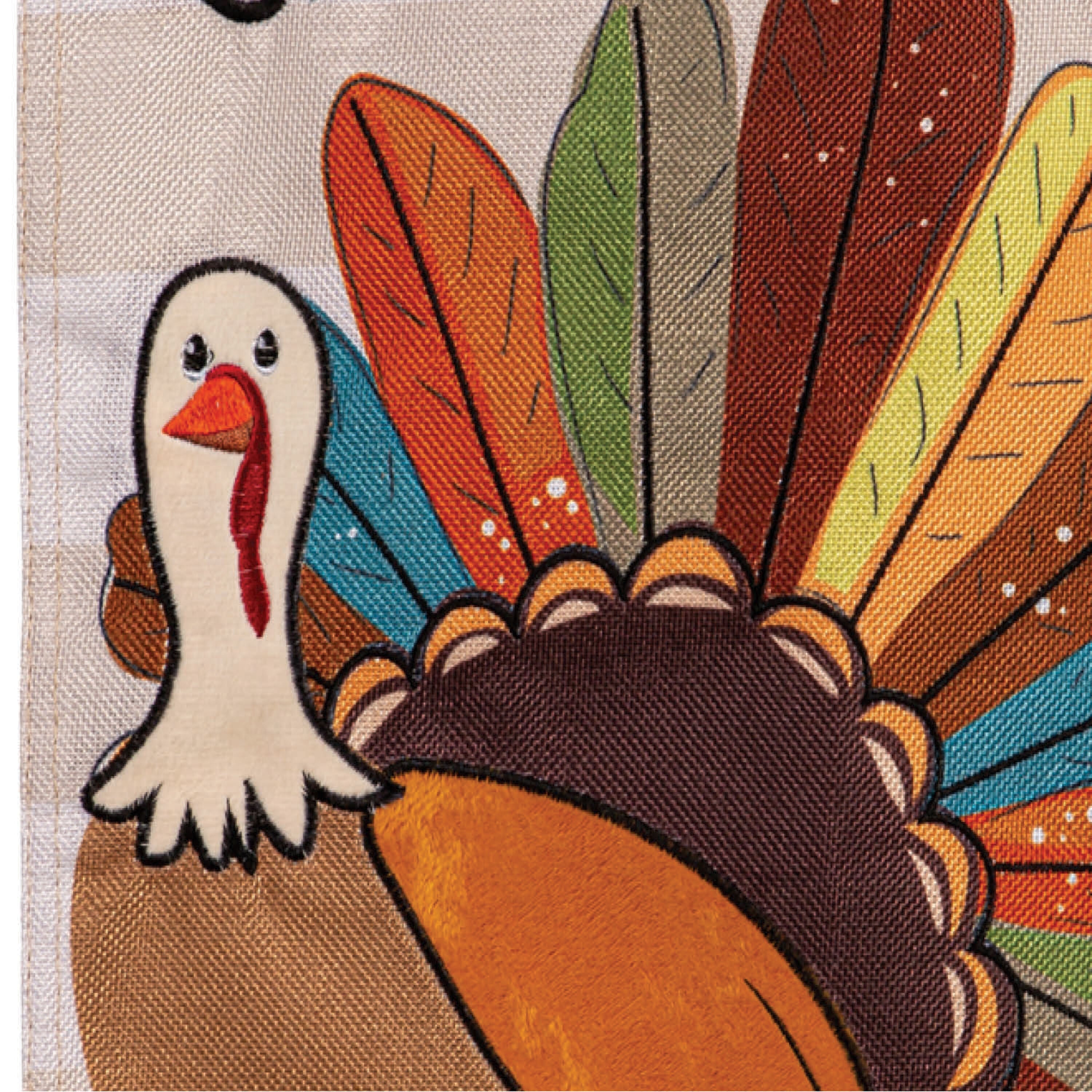 Tom Turkey Thanksgiving Burlap Garden Flag