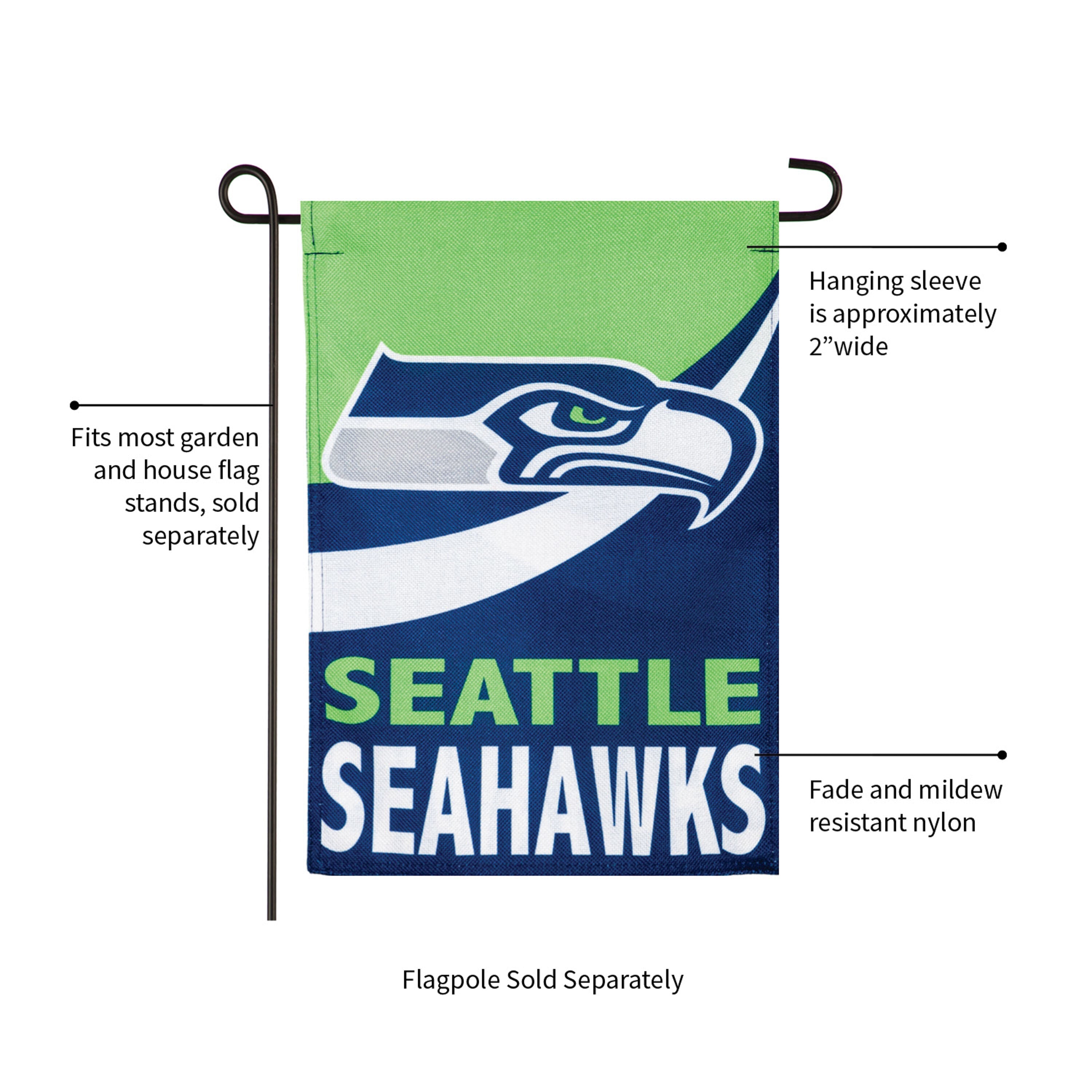 Flag, DS Burlap, Garden, Seattle Seahawks - Sports Gifts, Sports Memorabilia, Sports Collectibles, Fan Shop