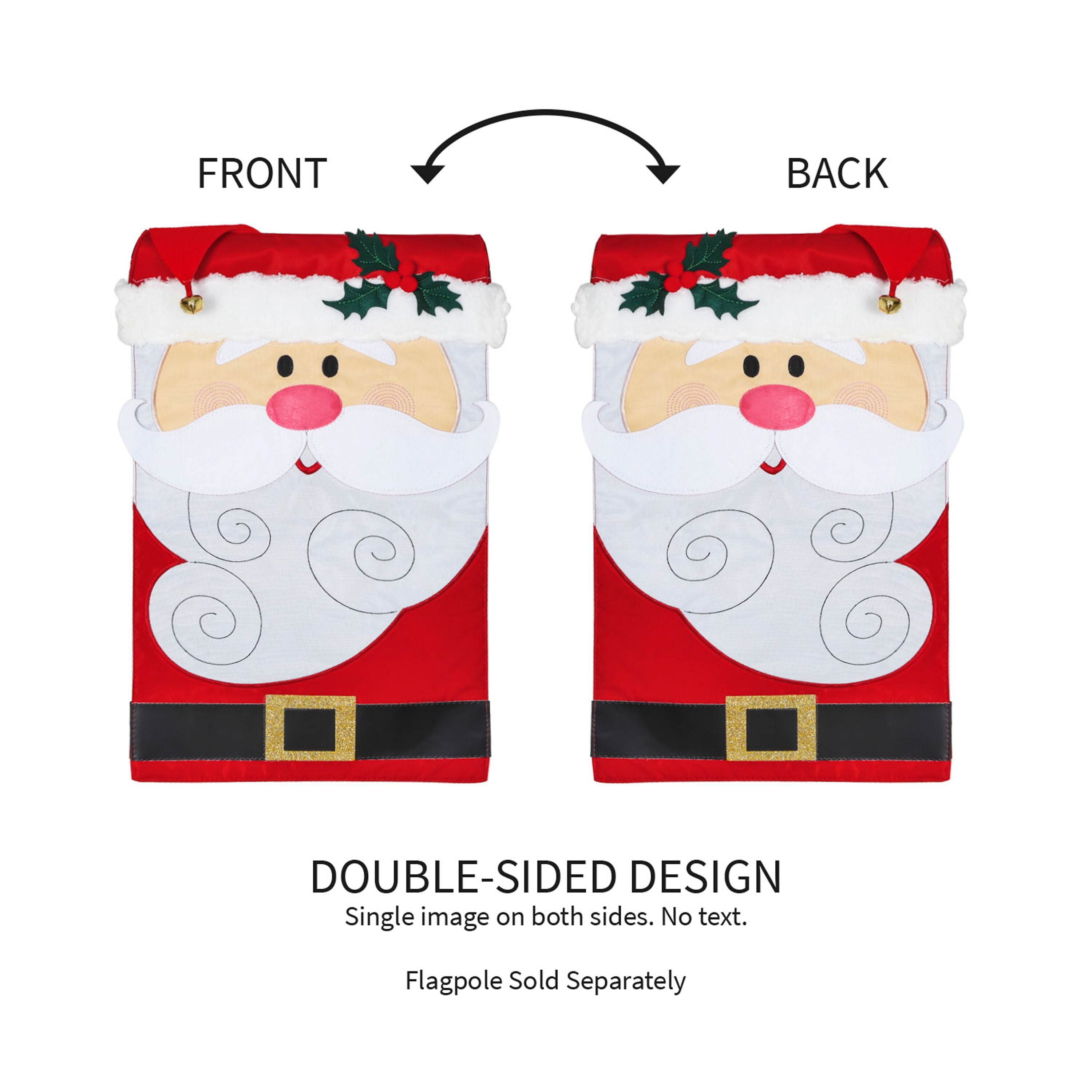 Santa Claus Garden Applique Flag - Sports Gifts, Sports Memorabilia, Sports Collectibles, Fan Shop