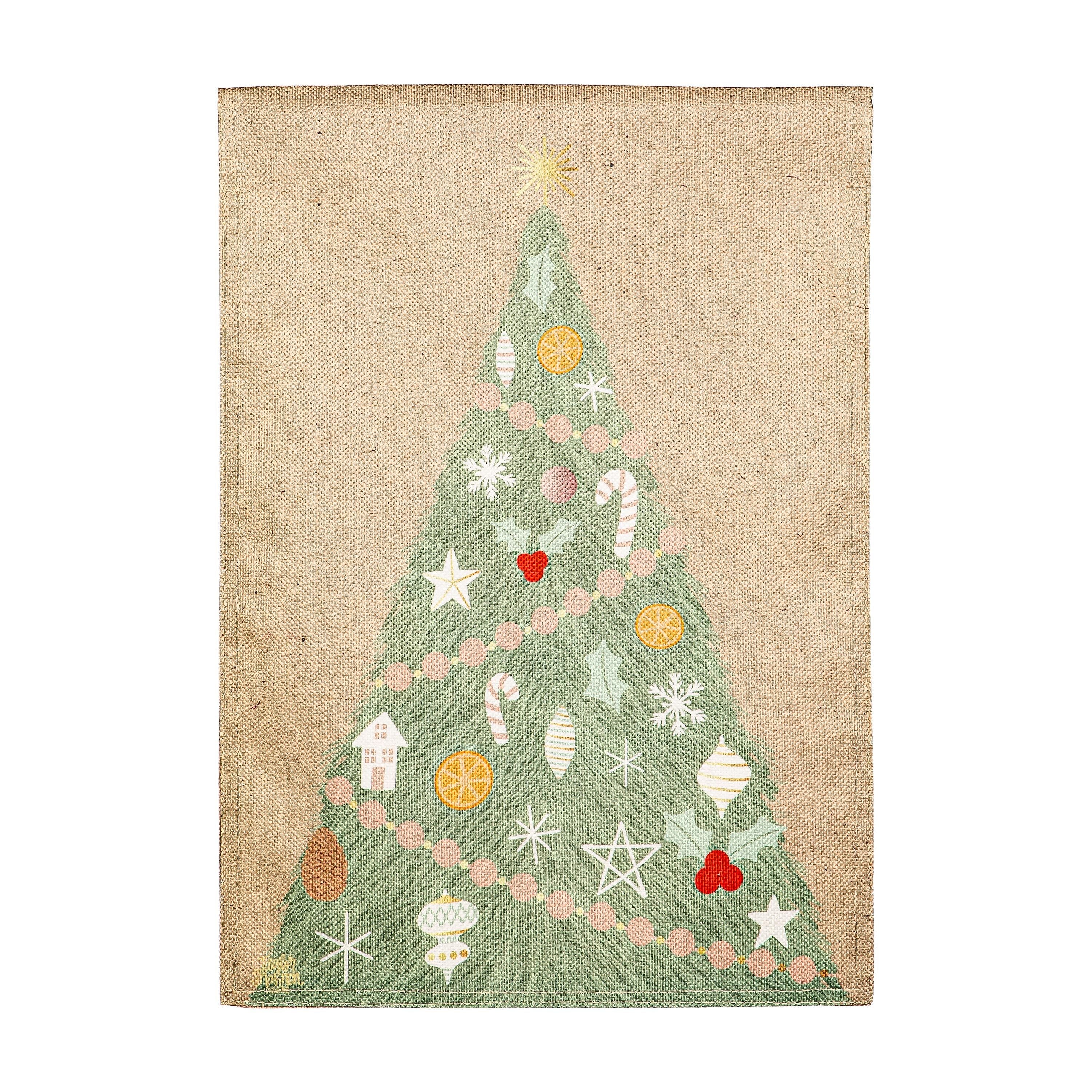 Holiday Wreath Reversible Burlap Garden Flag - Sports Gifts, Sports Memorabilia, Sports Collectibles, Fan Shop