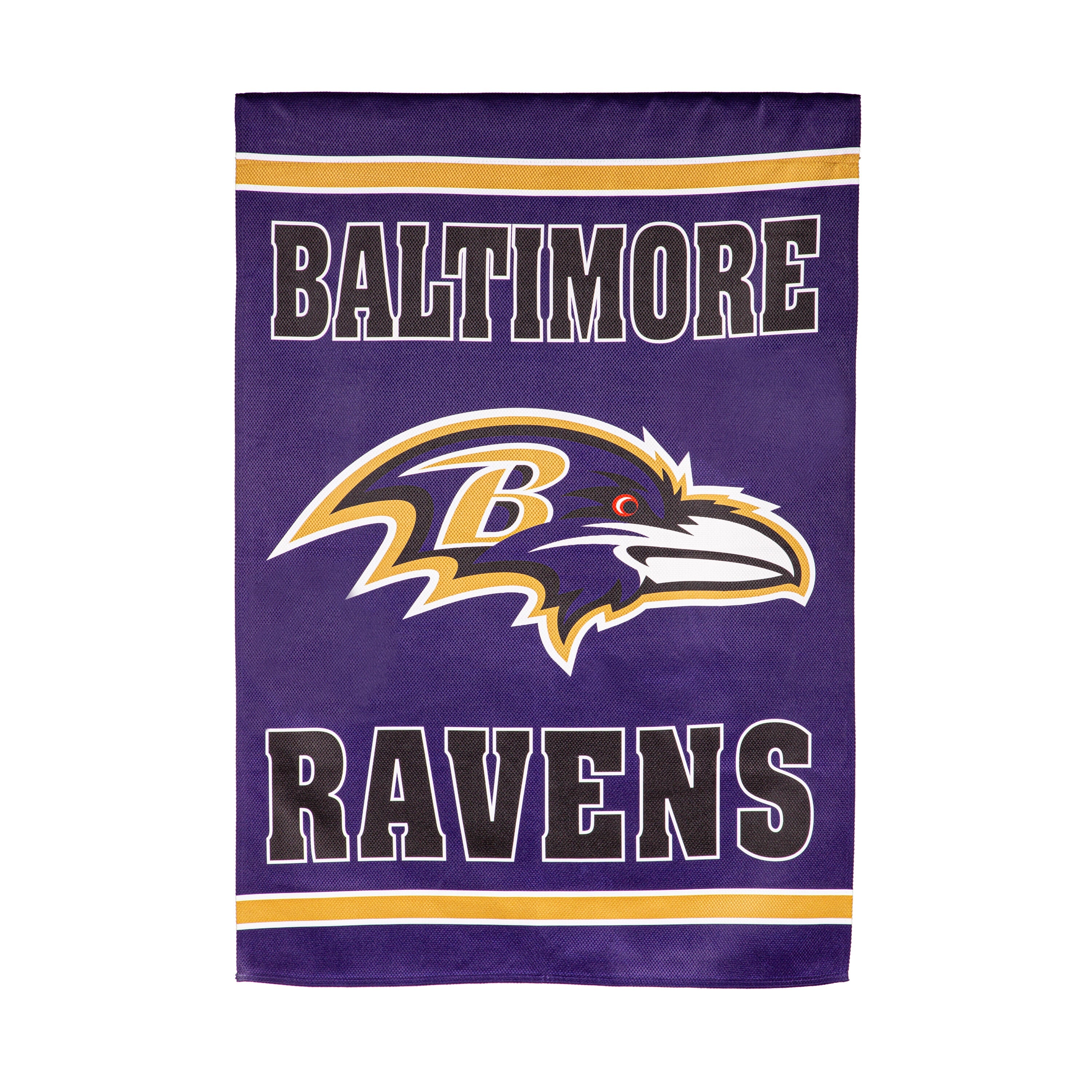 Embossed Suede Flag, House Size, Baltimore Ravens - Sports Gifts, Sports Memorabilia, Sports Collectibles, Fan Shop