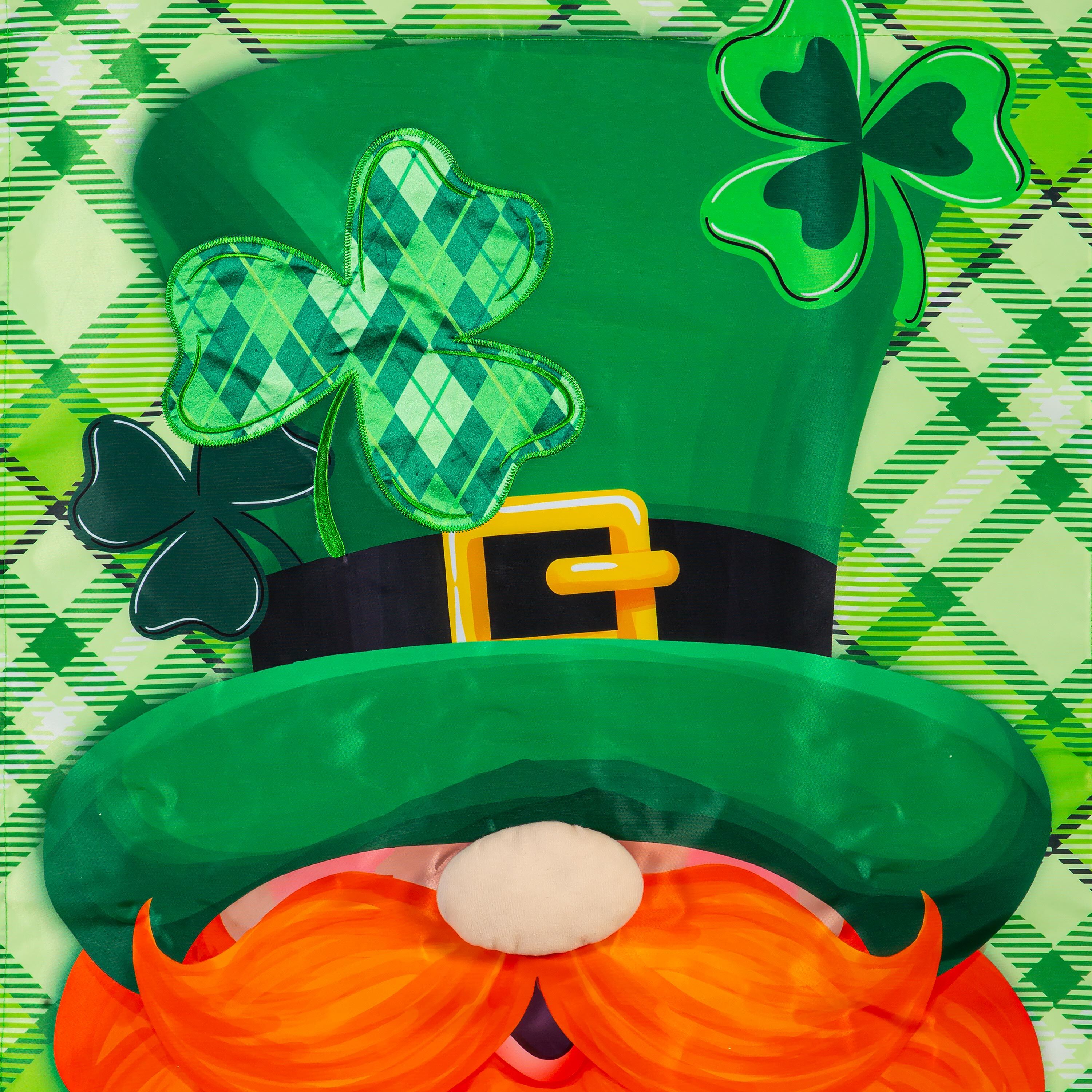 Leprechaun Applique House Flag - Sports Gifts, Sports Memorabilia, Sports Collectibles, Fan Shop