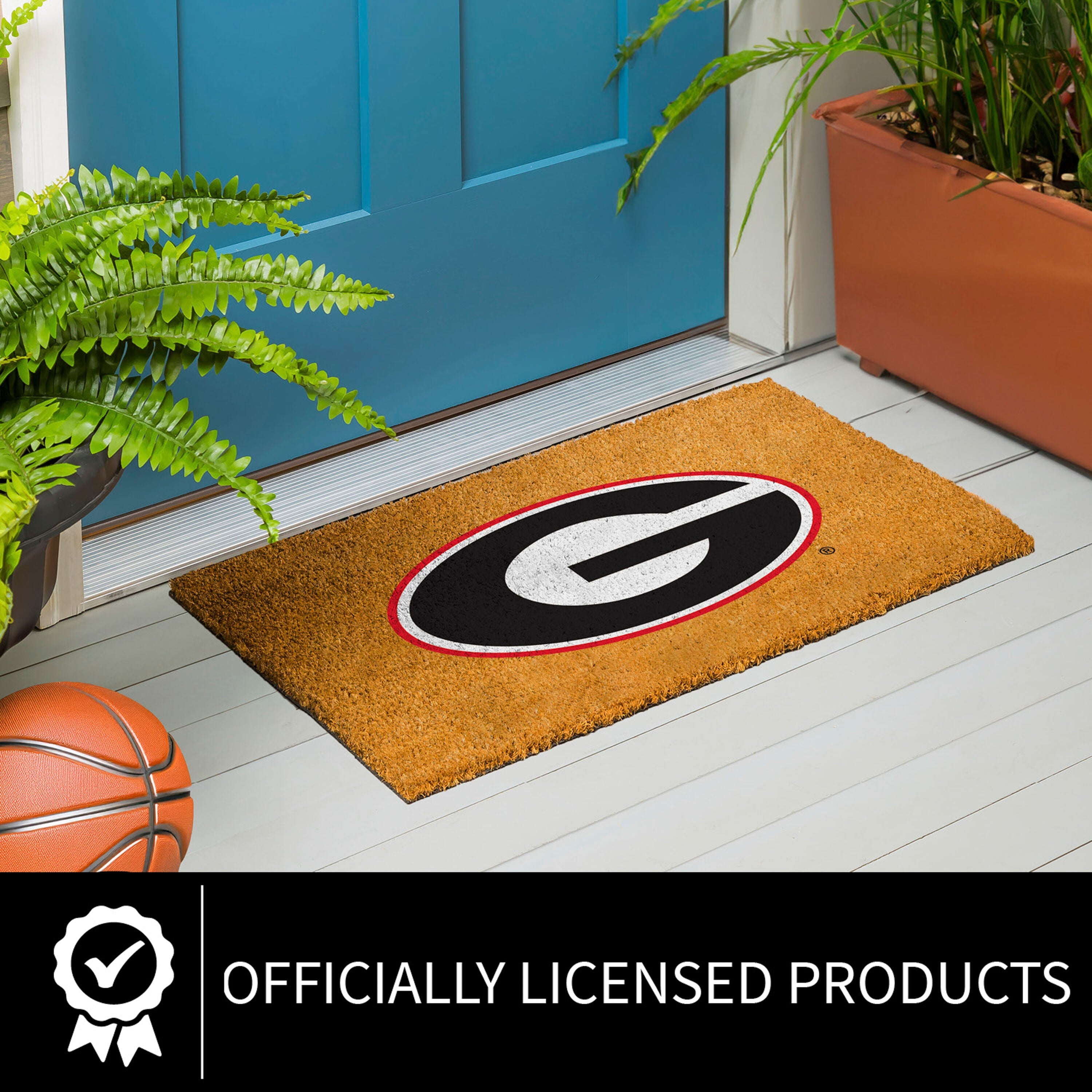 Coir Mat, 16"x28", University of Georgia - Sports Gifts, Sports Memorabilia, Sports Collectibles, Fan Shop