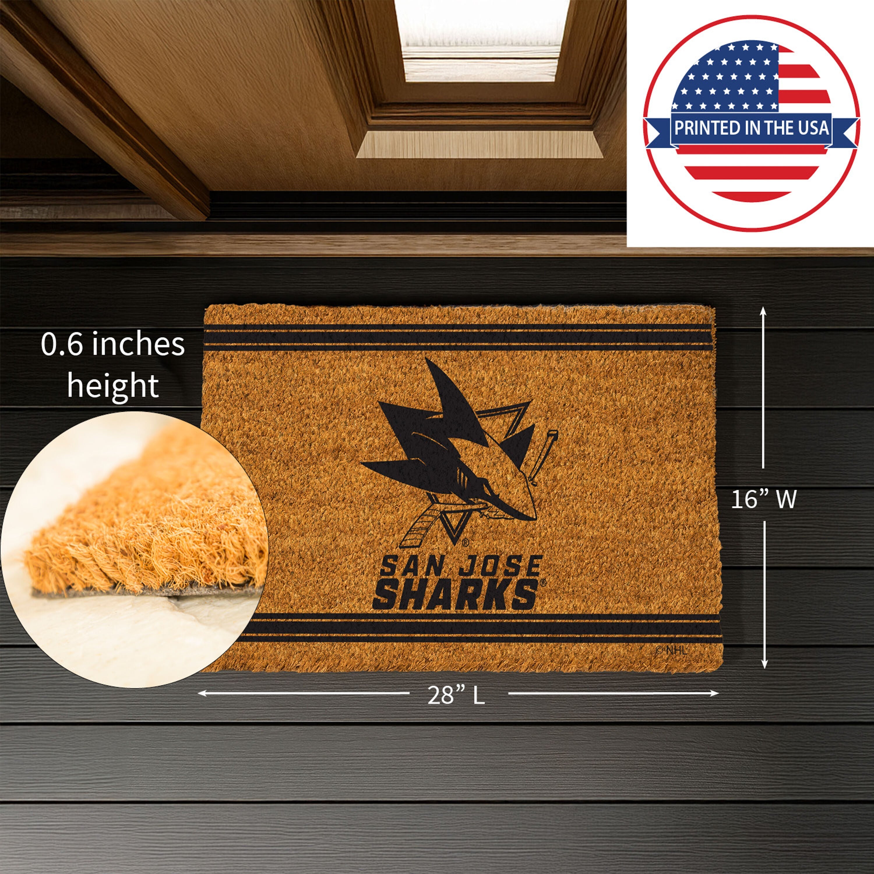 San Jose Sharks, Coir Mat 1C - Sports Gifts, Sports Memorabilia, Sports Collectibles, Fan Shop