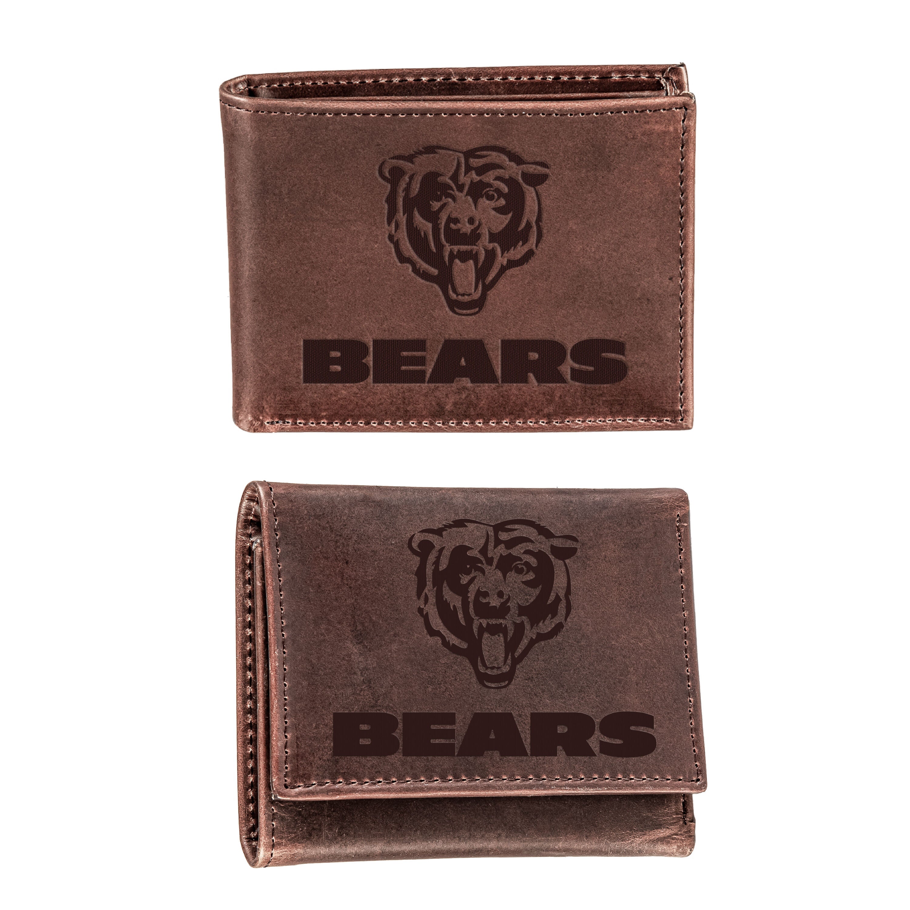 Chicago Bears, Bi-Fold and Tri-Fold Wallet Gift Set, Brown - Sports Gifts, Sports Memorabilia, Sports Collectibles, Fan Shop
