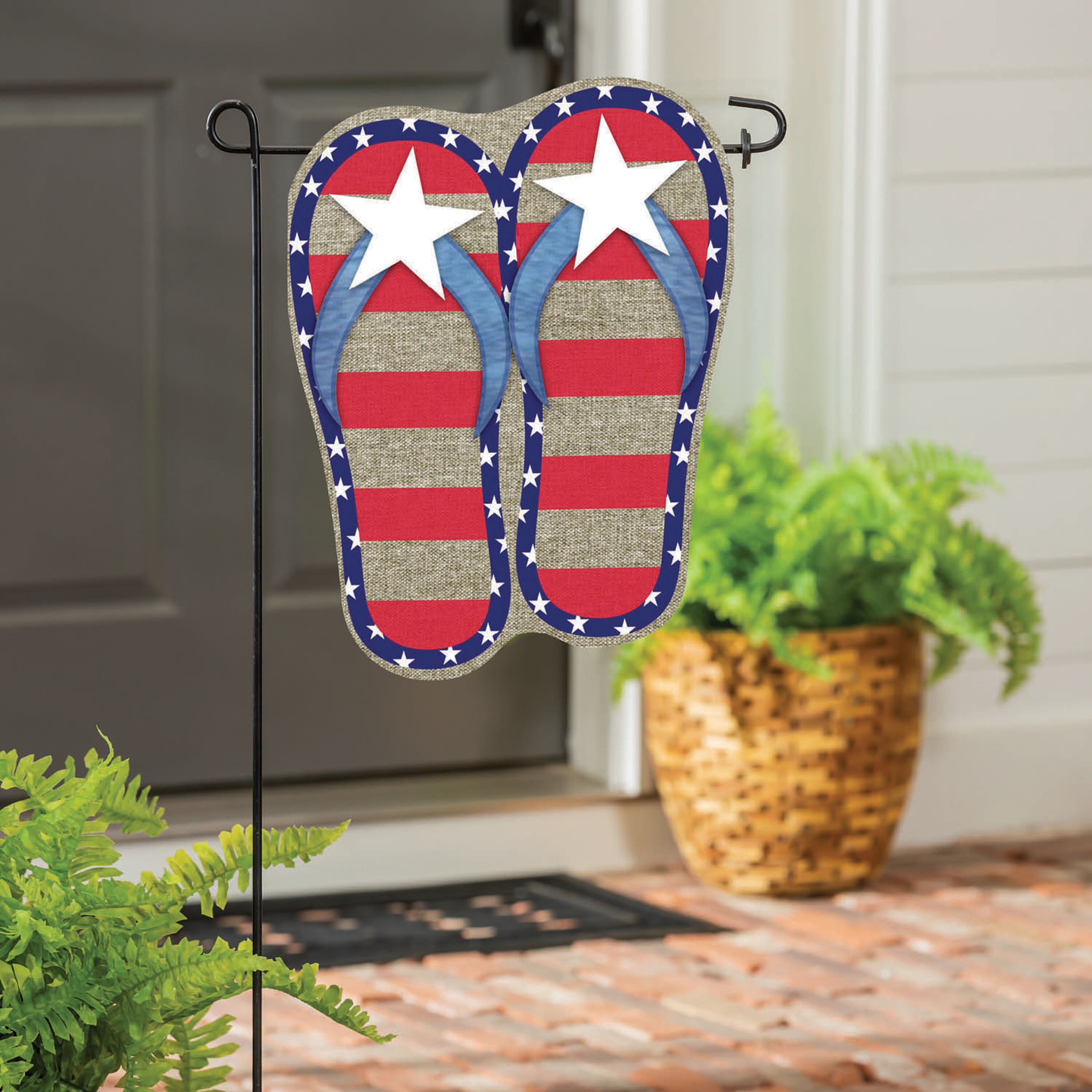 Garden Burlap Patriotic Flip Flops Flag - Sports Gifts, Sports Memorabilia, Sports Collectibles, Fan Shop