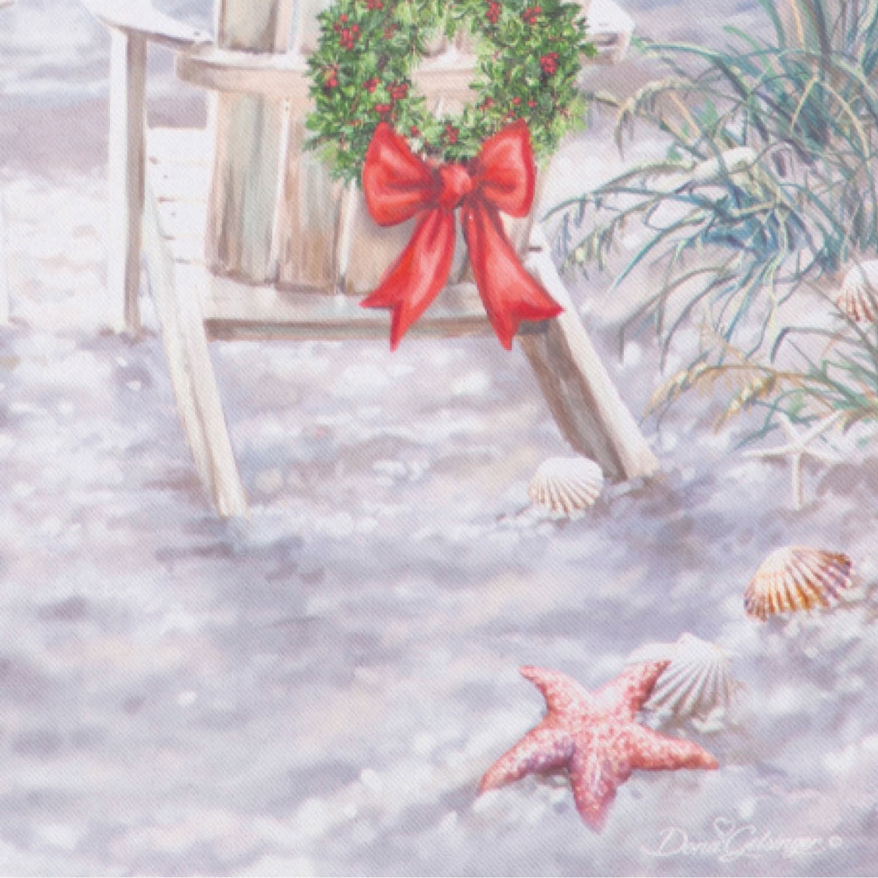 Christmas on the Beach Suede Garden Flag