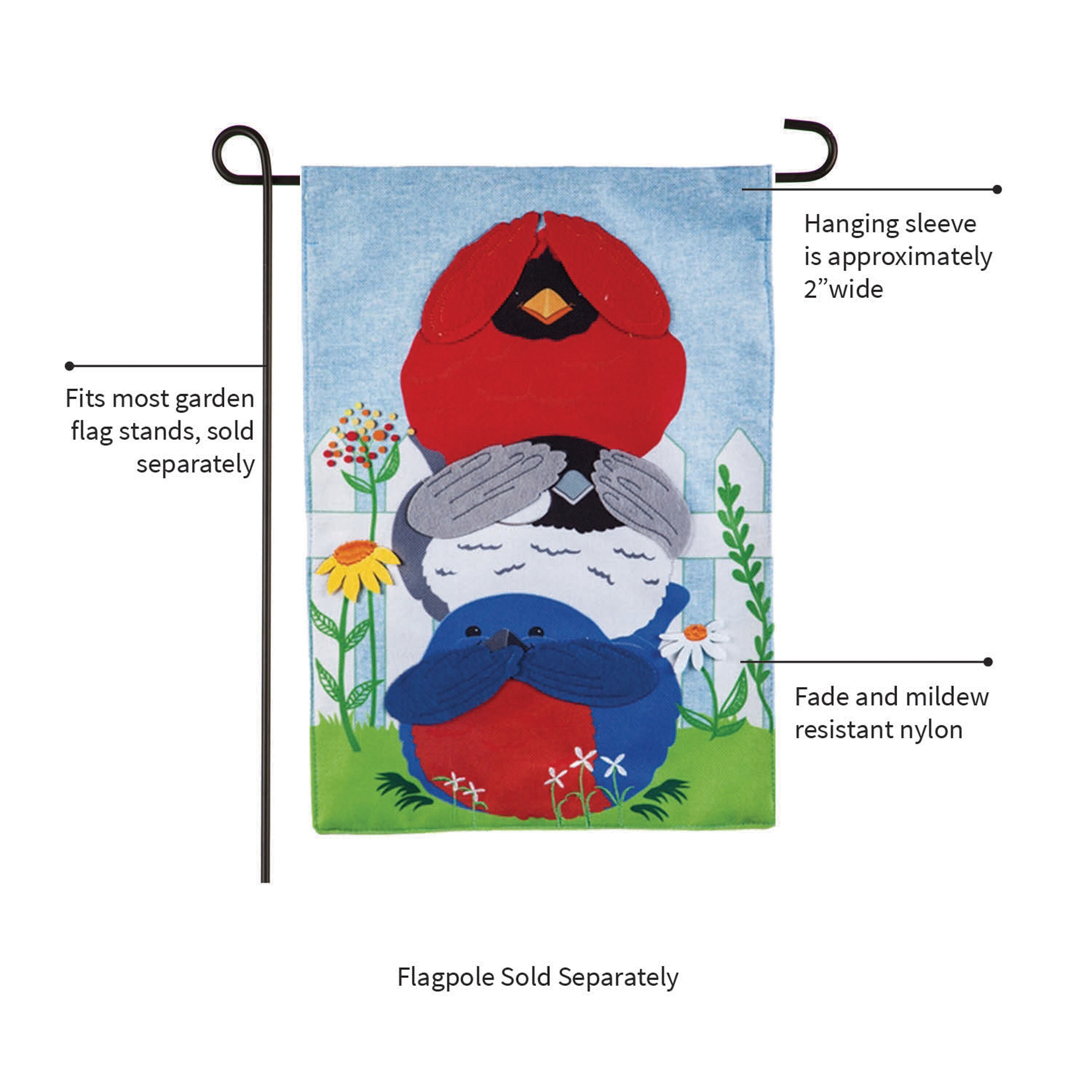 Portly Birds Garden Burlap Flag - Sports Gifts, Sports Memorabilia, Sports Collectibles, Fan Shop