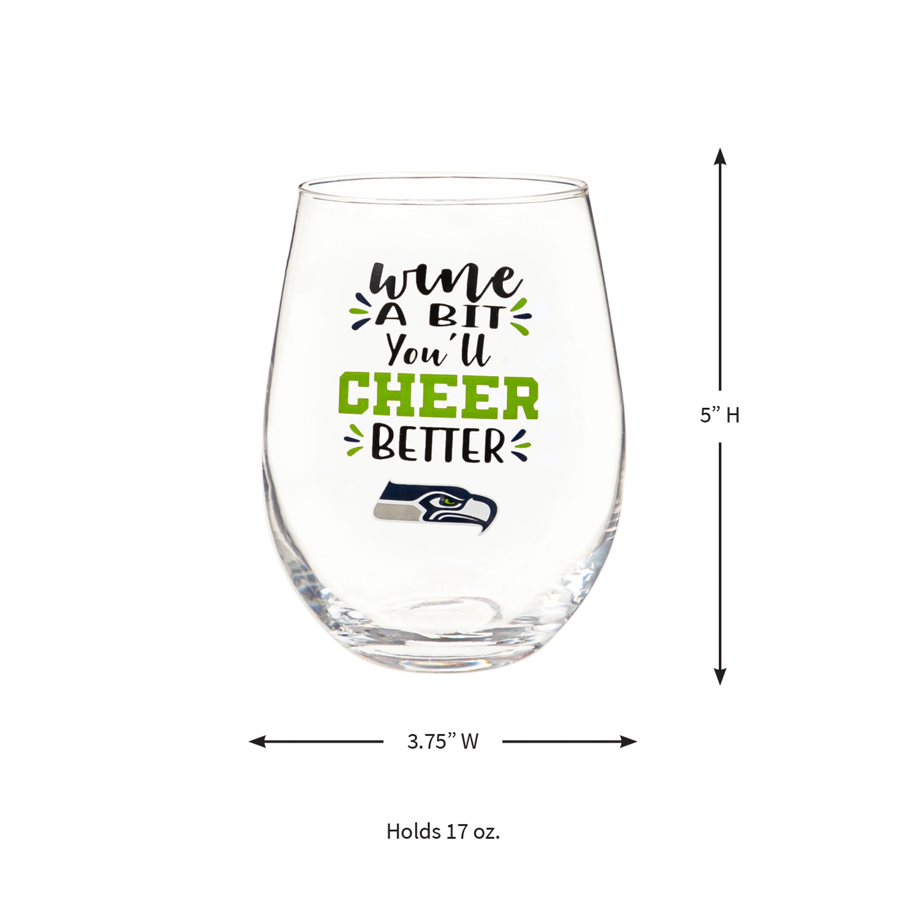 Seattle Seahawks, 17oz Boxed Stemless Wine - Sports Gifts, Sports Memorabilia, Sports Collectibles, Fan Shop