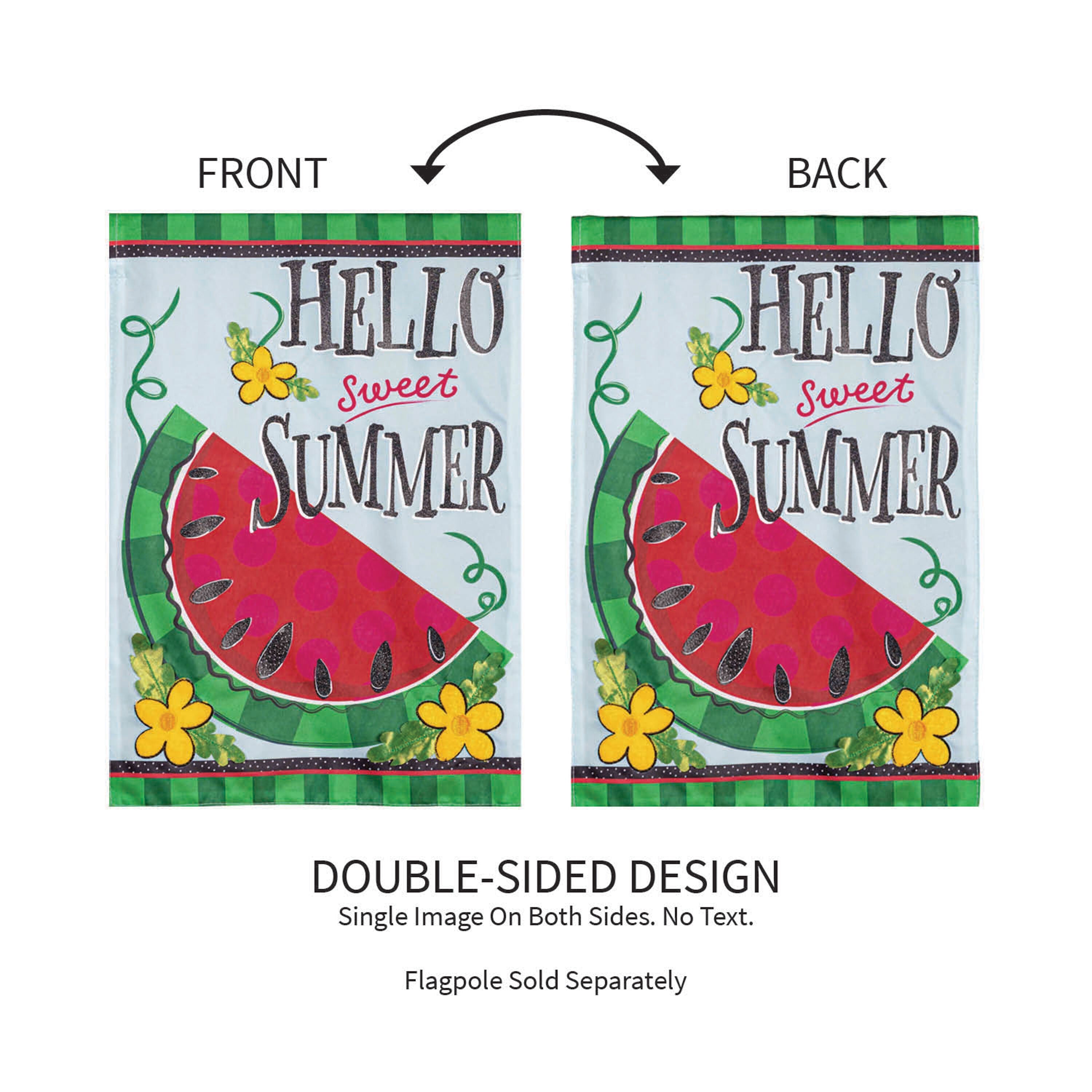 Hello Sweet Summer Applique Garden Flag
