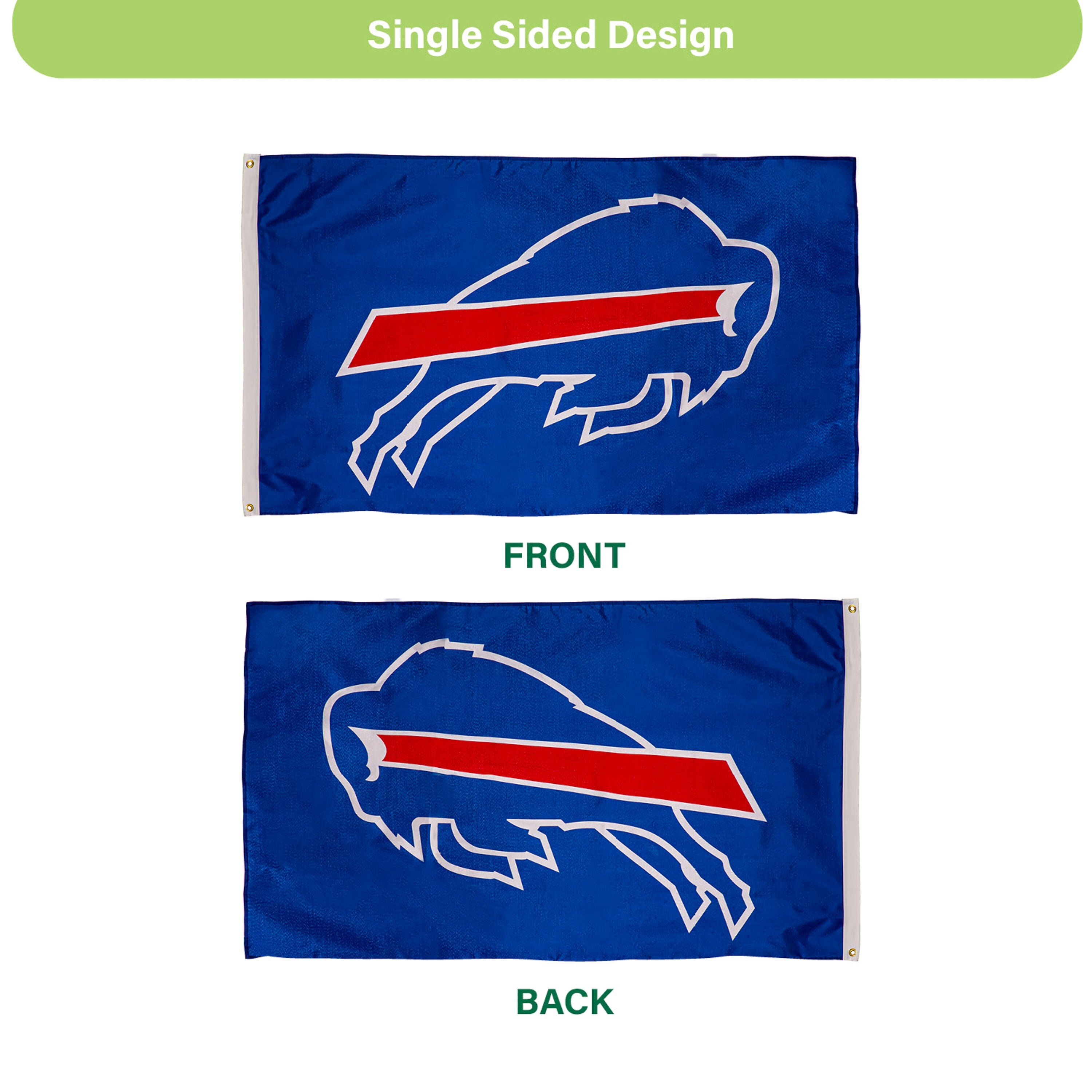 Buffalo Bills Single Sided Estate Flag with 2 Grommets, 3'x5'