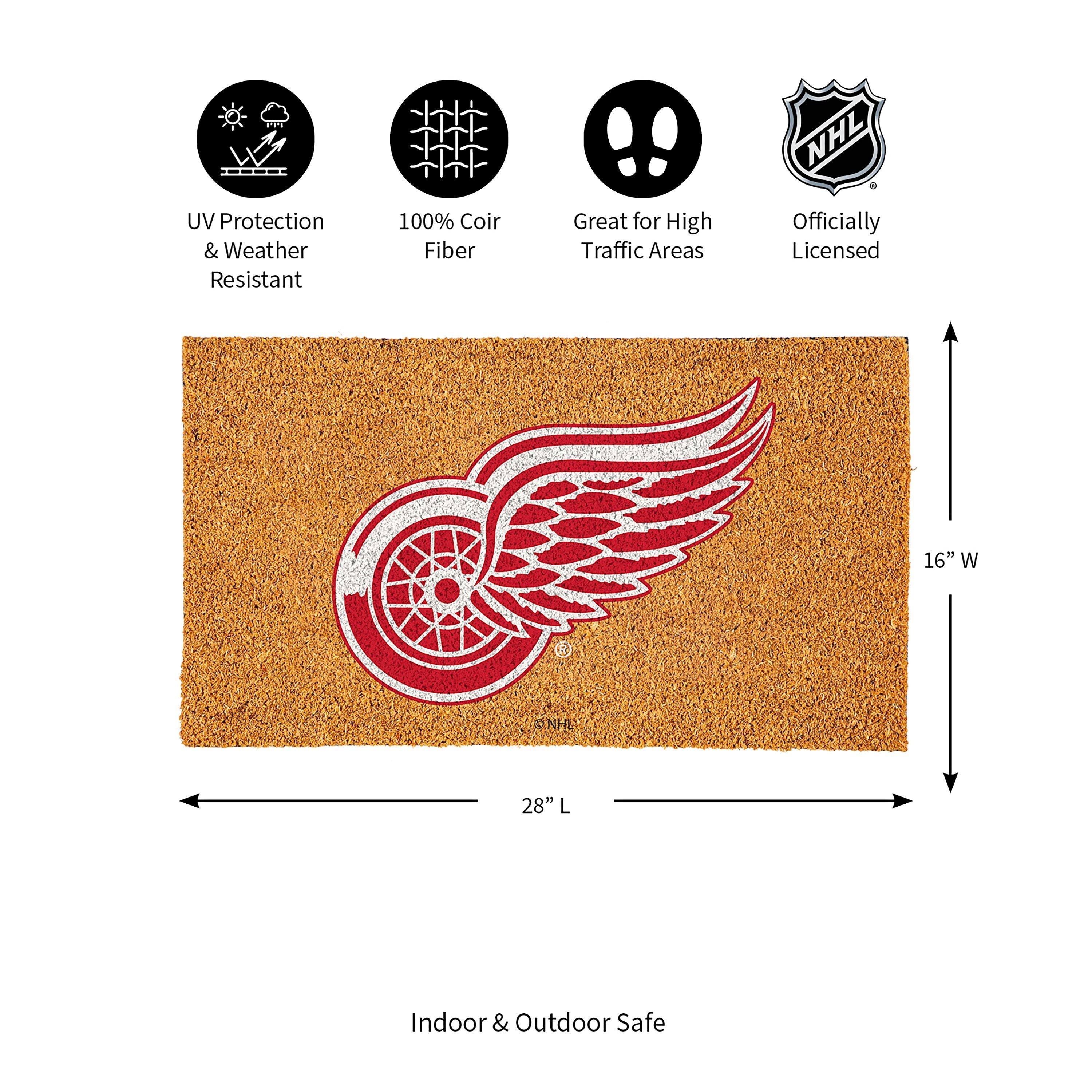 Coir Mat, 16"x28", Detroit Red Wings - Sports Gifts, Sports Memorabilia, Sports Collectibles, Fan Shop