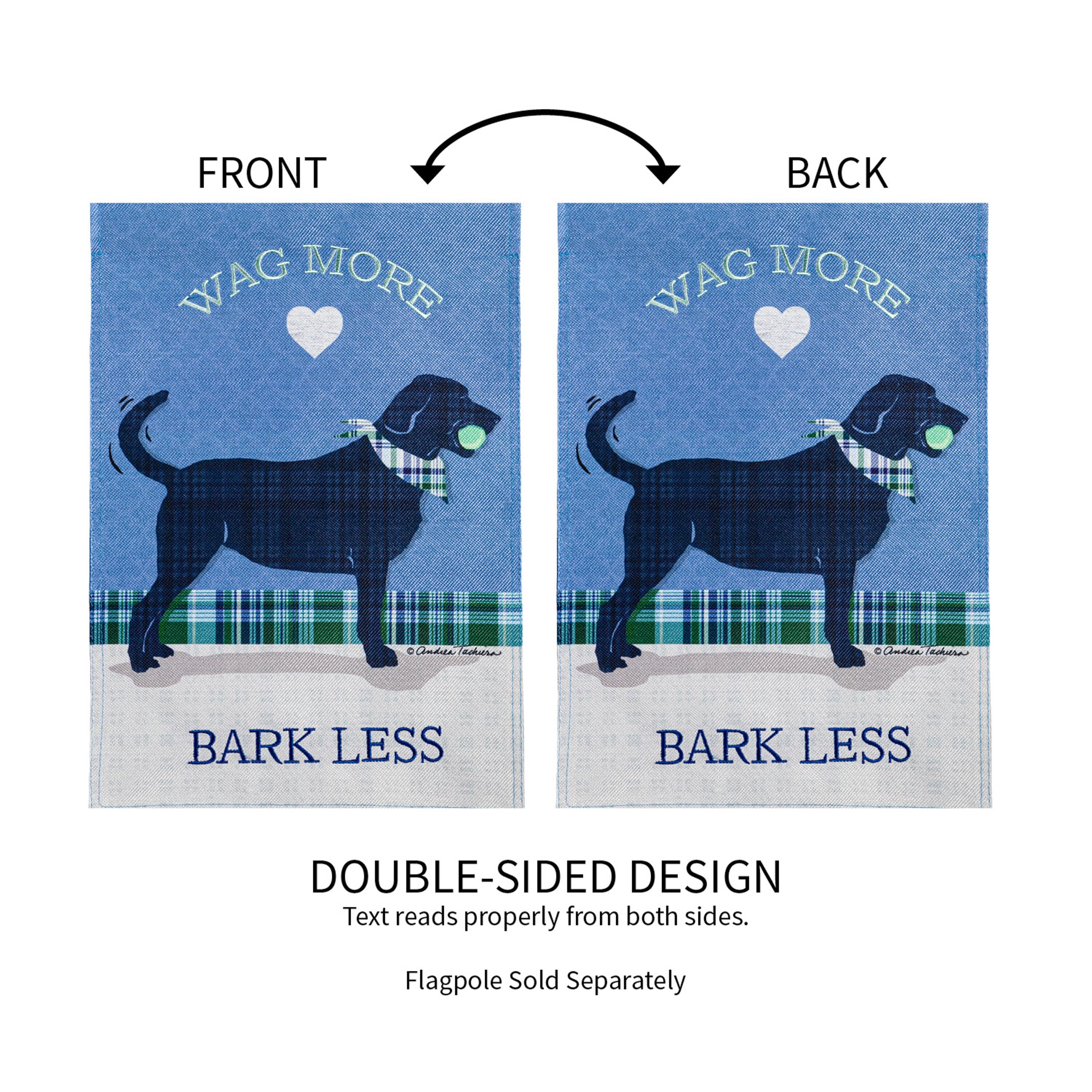Wag More, Bark Less Garden Burlap Flag - Sports Gifts, Sports Memorabilia, Sports Collectibles, Fan Shop