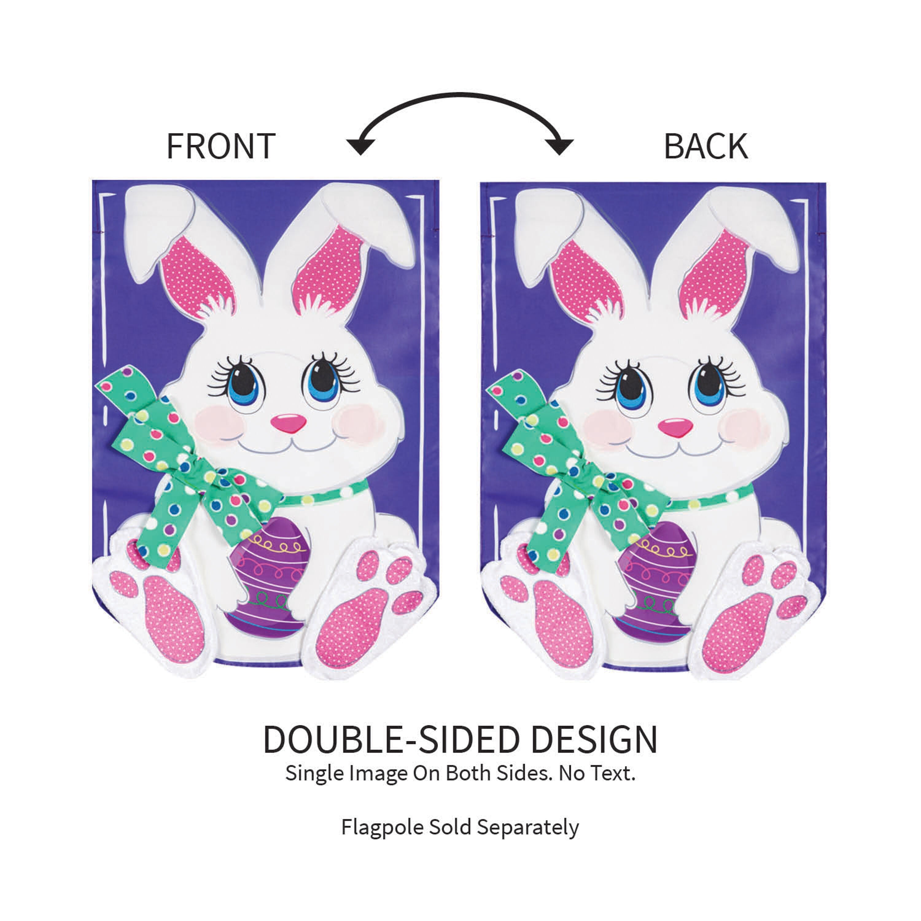 Easter Bunny Applique Garden Flag - Sports Gifts, Sports Memorabilia, Sports Collectibles, Fan Shop