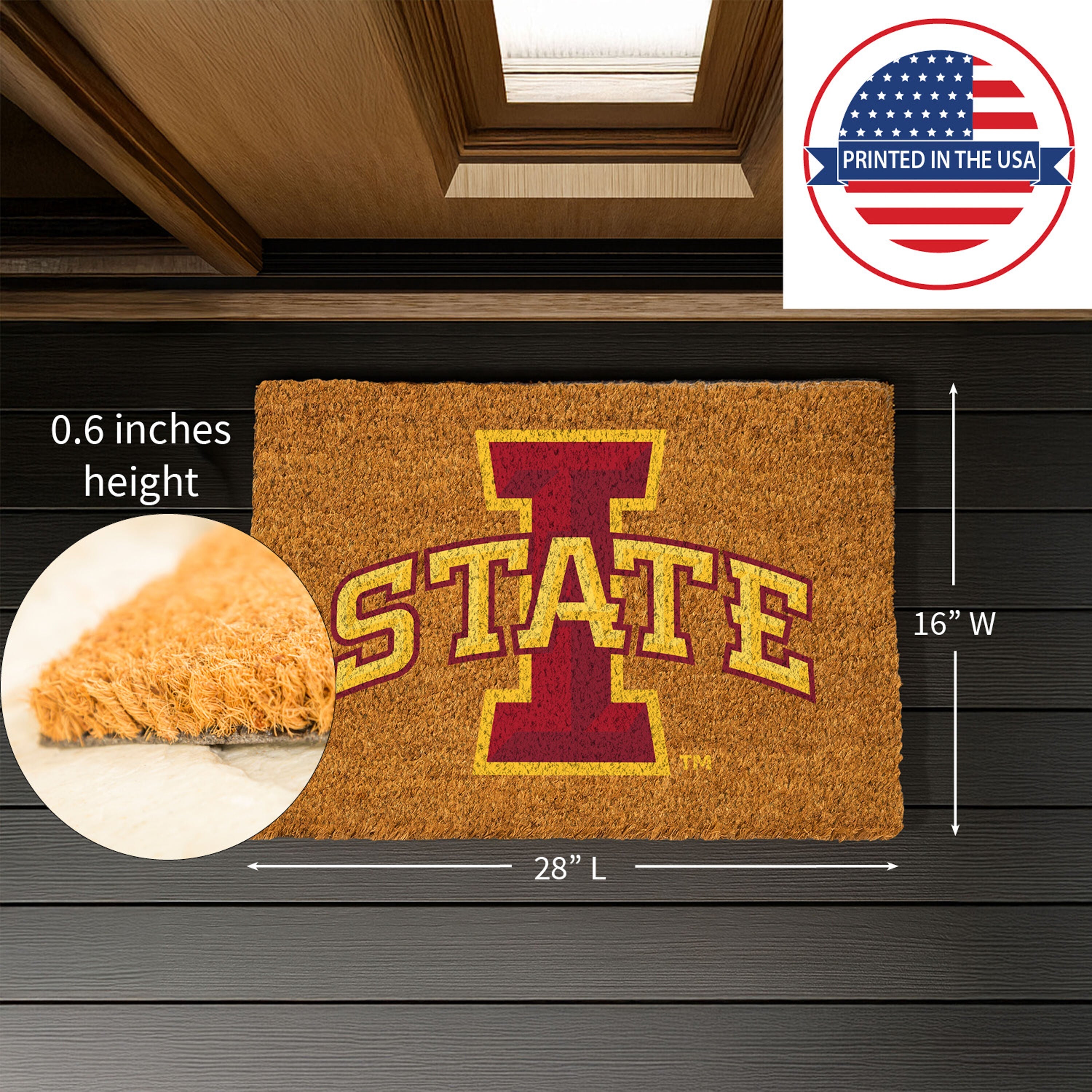 Coir Mat, 16"x28", Iowa State University - Sports Gifts, Sports Memorabilia, Sports Collectibles, Fan Shop